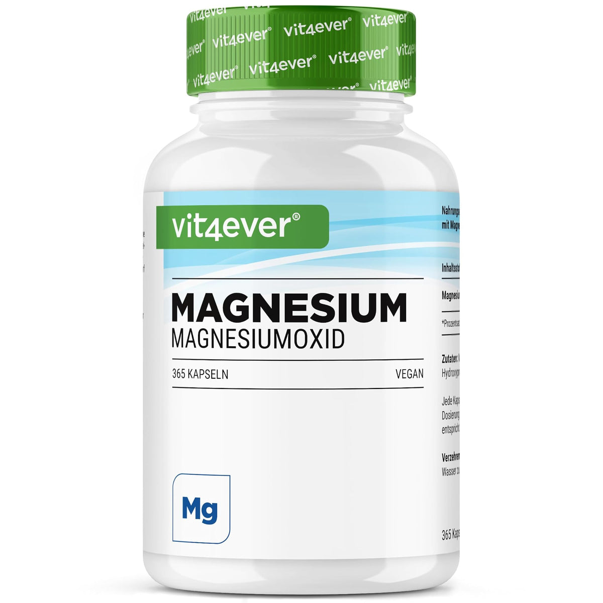 Vit4ever Magnesiumoxid 400 mg 365 Kapseln – Produktverpackung Vorderseite