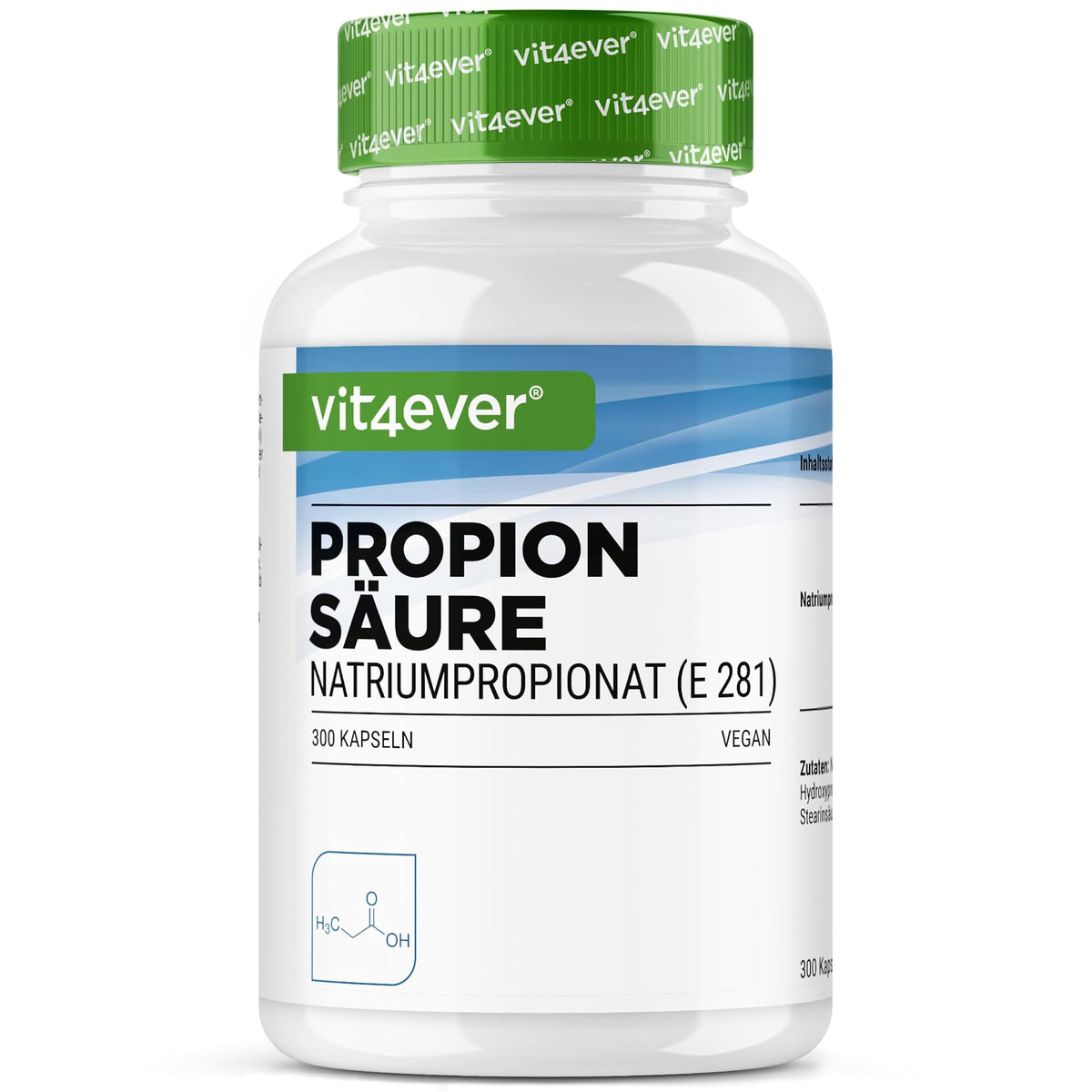 Vit4ever Propionsäure 500 mg 300 Kapseln – Produktverpackung Vorderseite