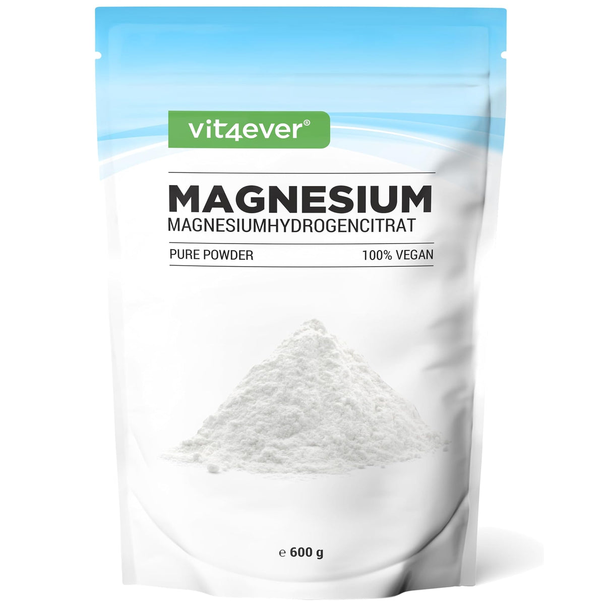 Vit4ever Magnesiumcitrat Pulver 600 g – Produktverpackung Vorderseite