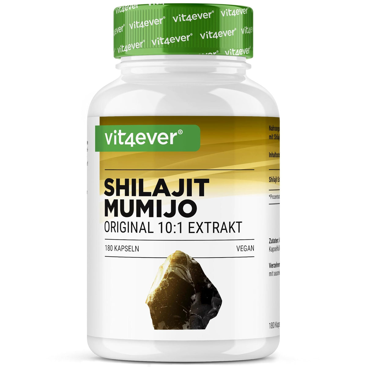 Vit4ever Shilajit Mumijo Extrakt 1500mg 180 Kapseln – Produktverpackung Vorderseite