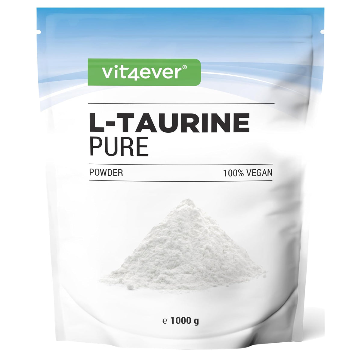 Vit4ever Taurin Pulver 2500mg 1000 g – Produktverpackung Vorderseite