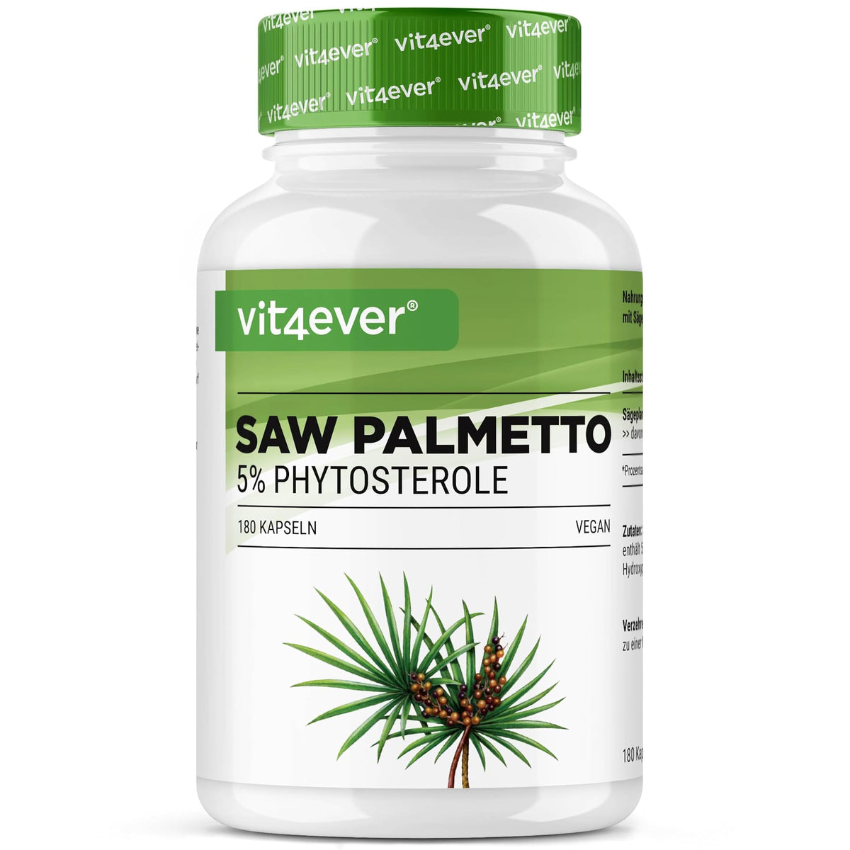 Vit4ever Saw Palmetto Extrakt 500mg 180 Kapseln – Produktverpackung Vorderseite