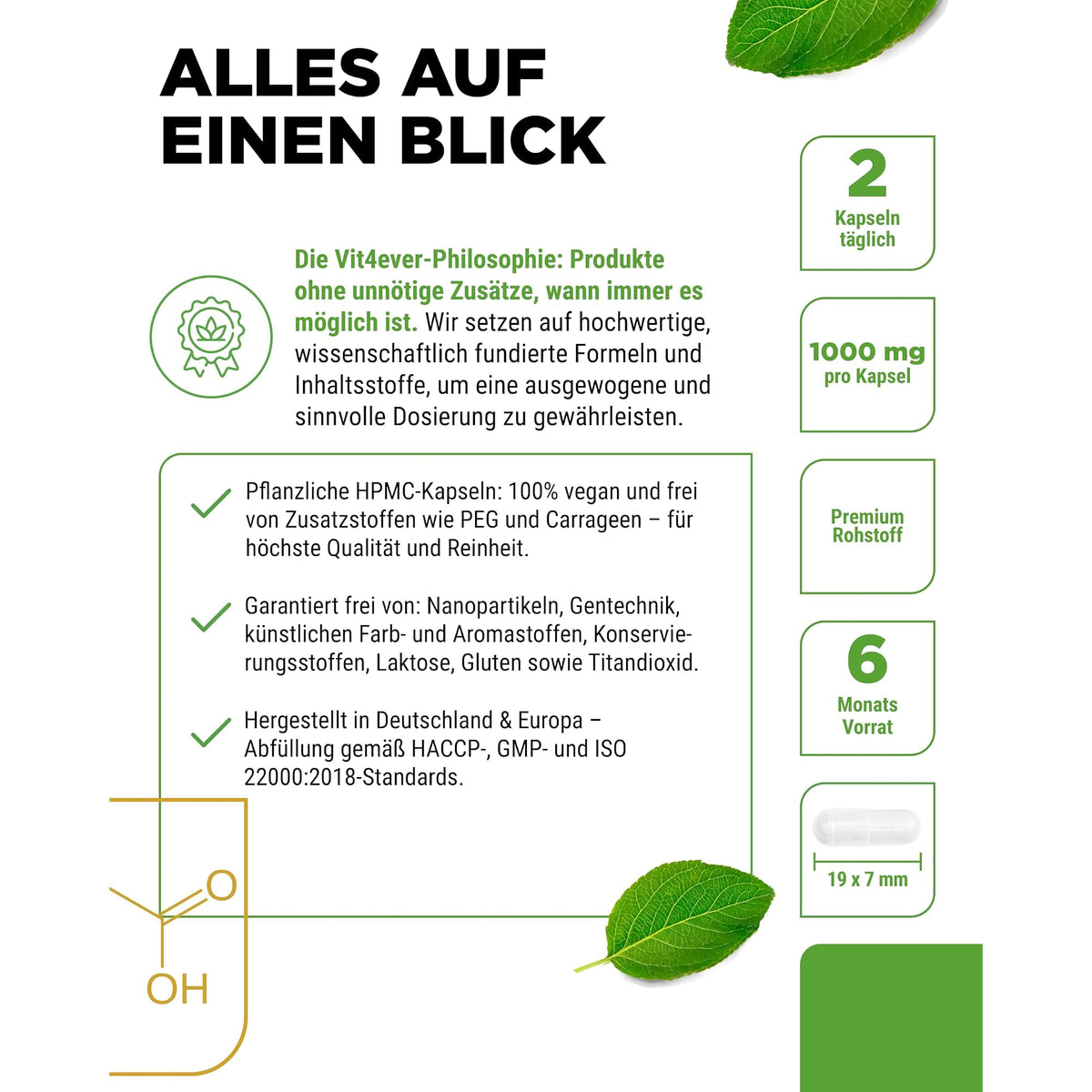 Vit4ever Glycin 2000 mg 365 Kapseln – Produkt aus der Nähe