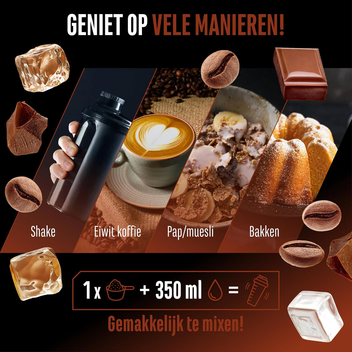 German Elite Nutrition Wheypresso Protein Coffee Dubbele chocolade 908 g - eiwitkoffie met echte instant koffie