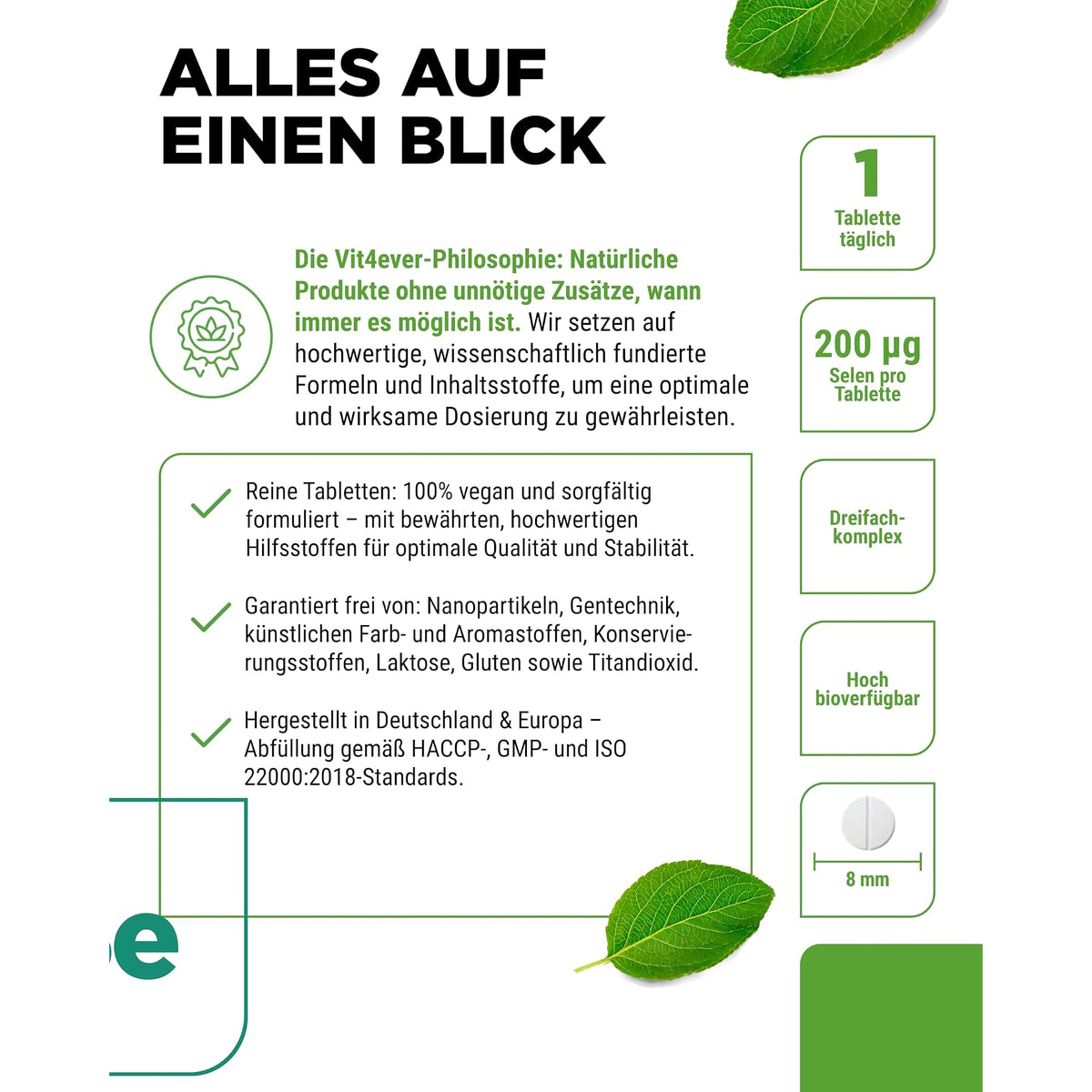 Vit4ever Selen Complex 200µg 365 Tabletten – Produkt aus der Nähe