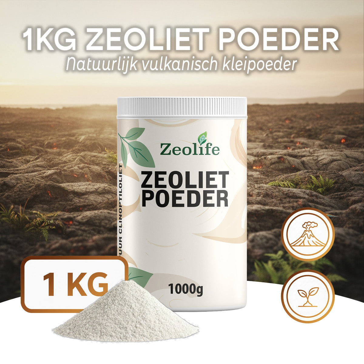 Zeolife Zeolith Pulver 1000 Gramm – Produktverpackung Vorderseite