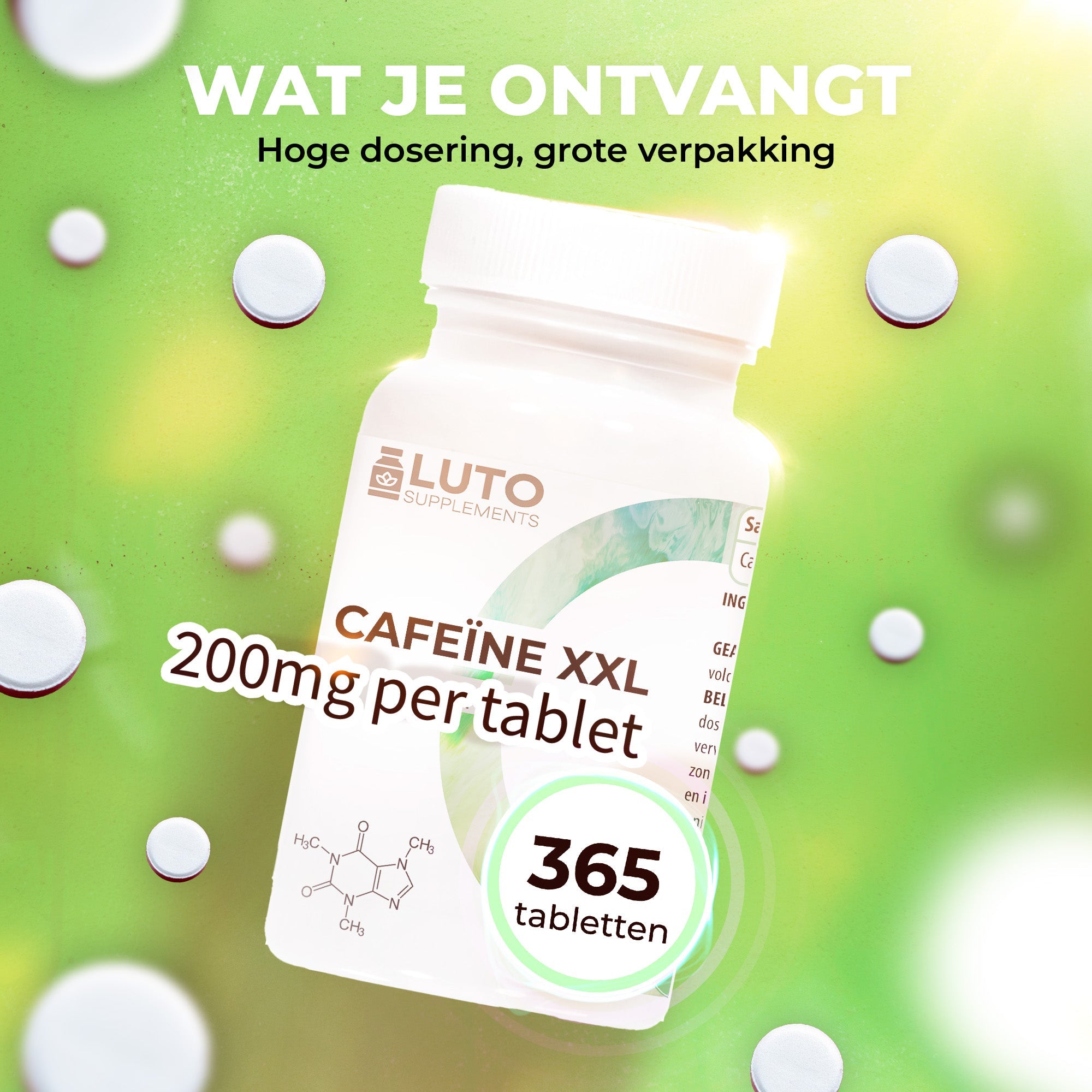 Coffein 200 mg | 365 Tabletten | LUTO Supplements