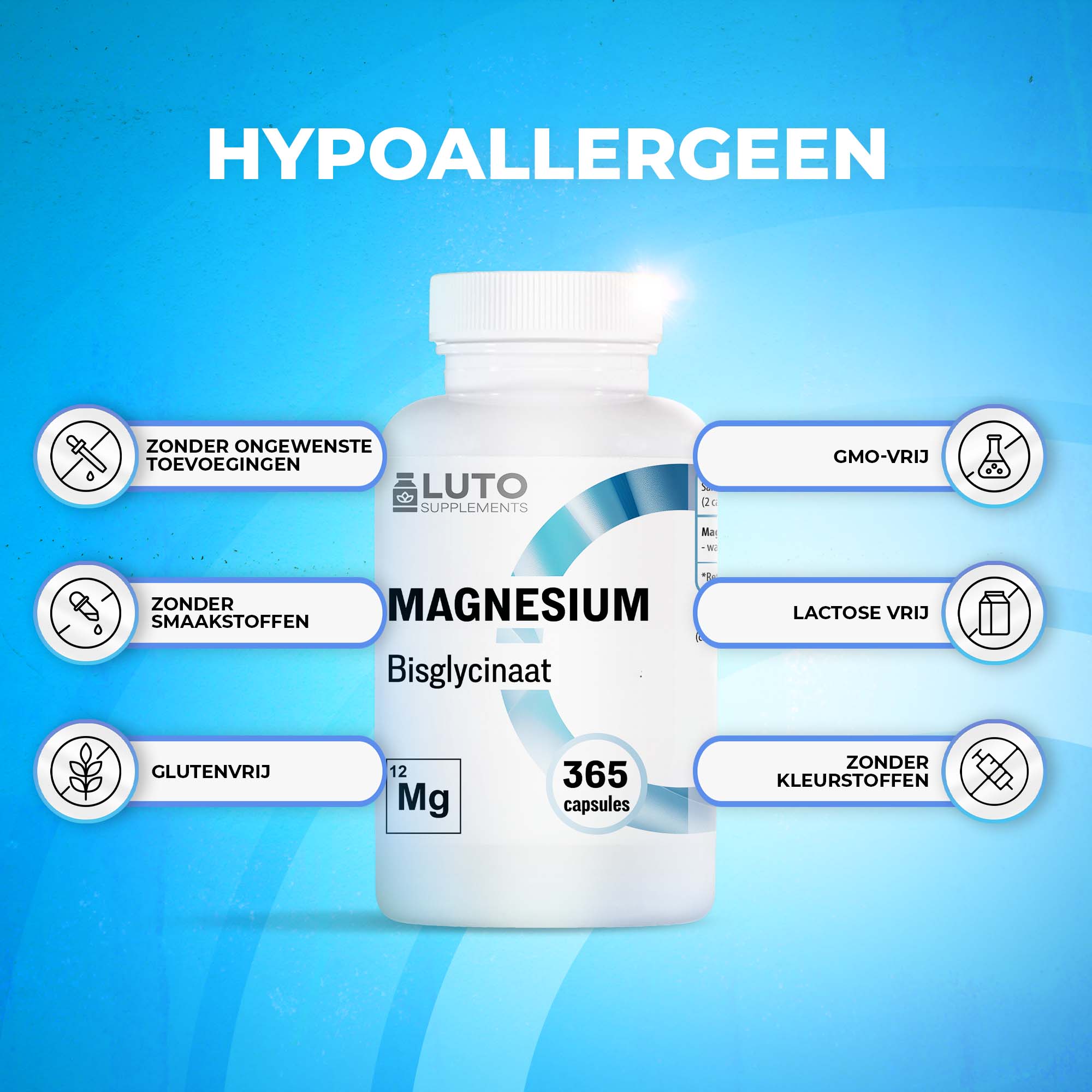 Magnesium Bisglycinat | 365 Kapseln | LUTO Supplements