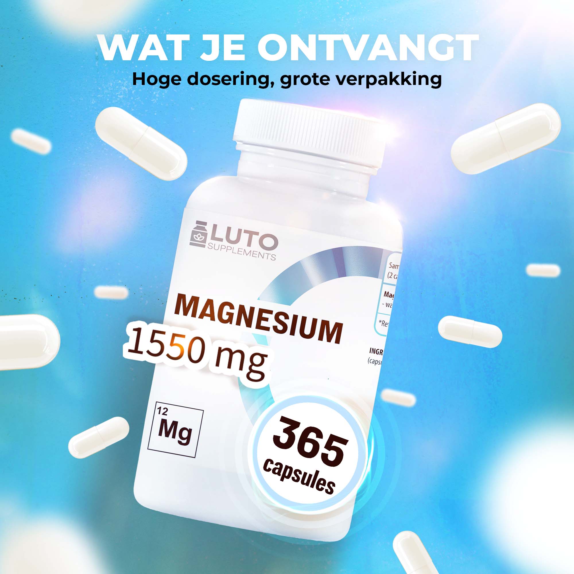 Magnesium Bisglycinat | 365 Kapseln | LUTO Supplements