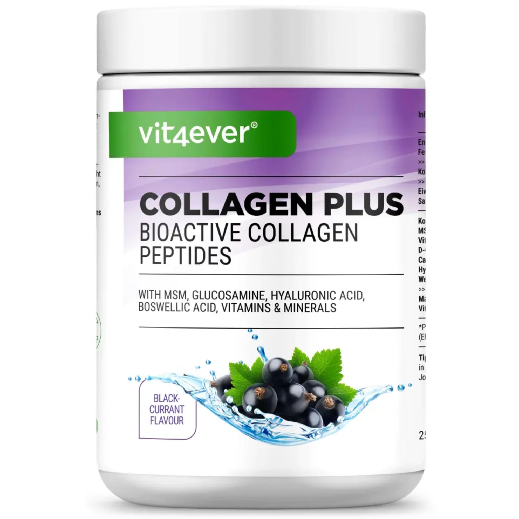 Vit4ever Collagen Plus Schwarze Johannisbeere - 500 g