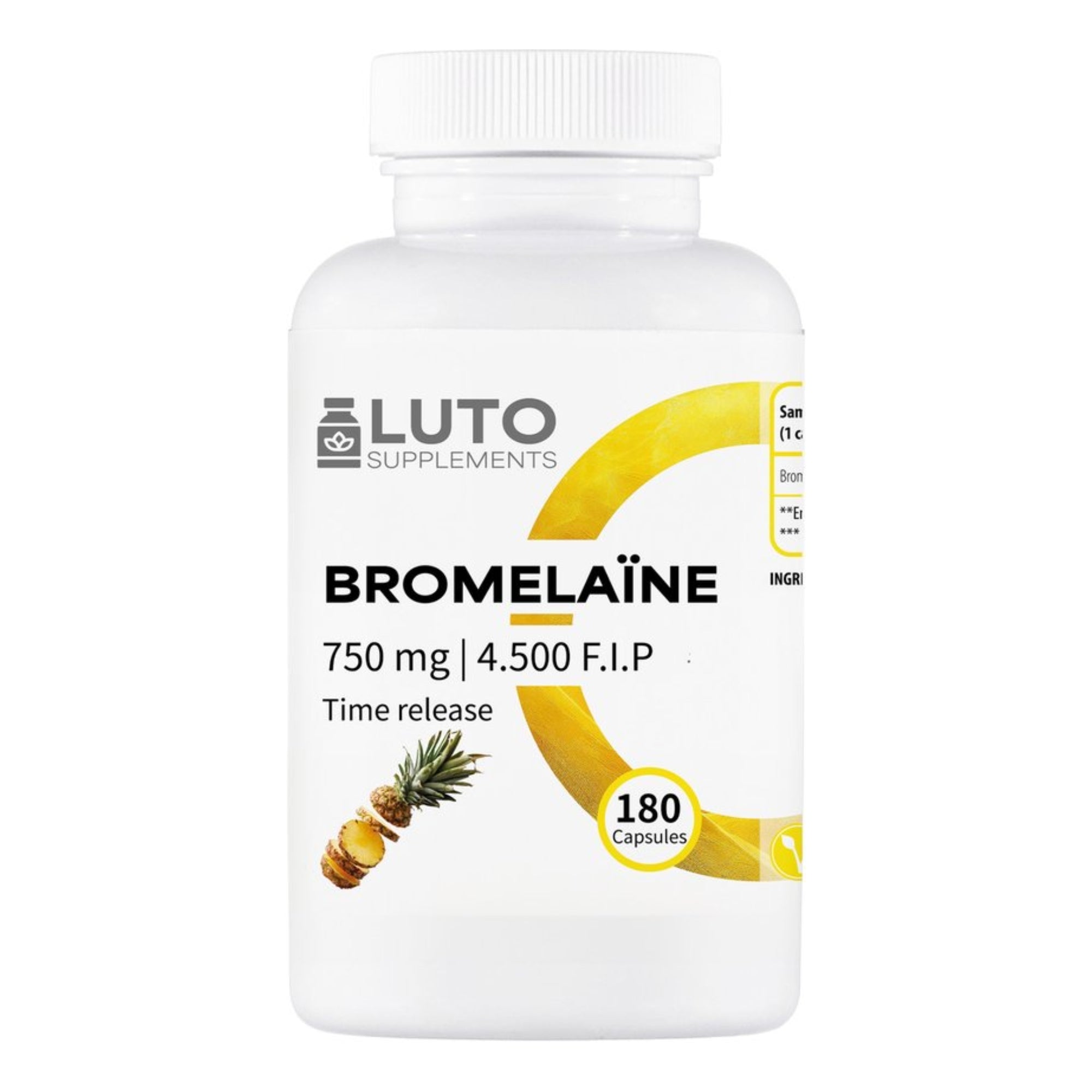 Bromelain 750 mg (4500 F.I.P.) | 180 Time-Release-Kapseln | LUTO Supplements