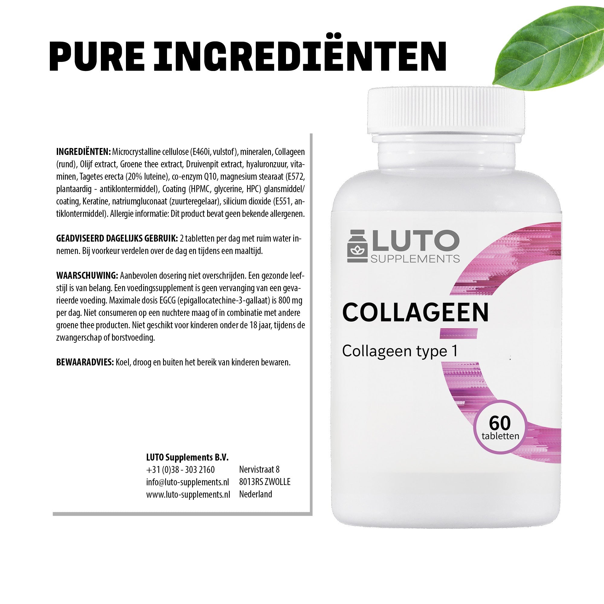 Kollagen Plus Typ 1 | 60 Tabletten | LUTO Supplements