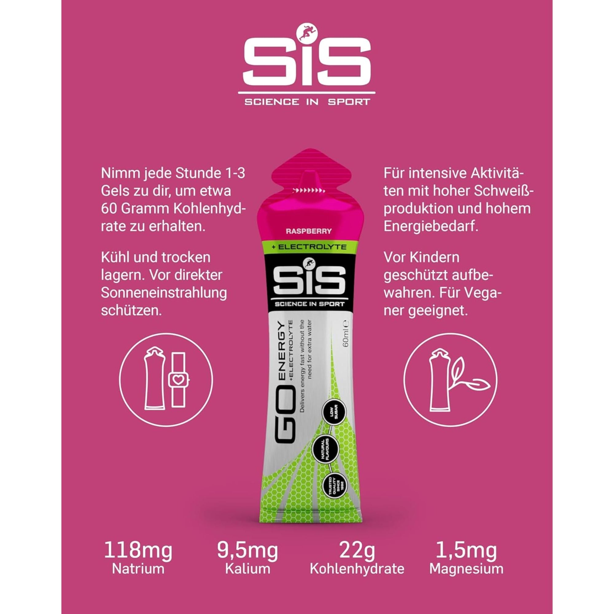 SiS Go Isotonic Energy Gel + Elektrolyt | Raspberry