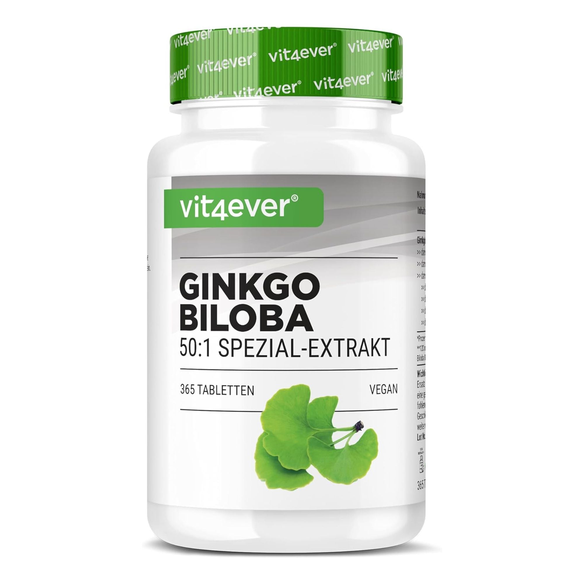 Vit4ever Ginkgo Biloba 50:1 Extrakt - 365 Tabletten