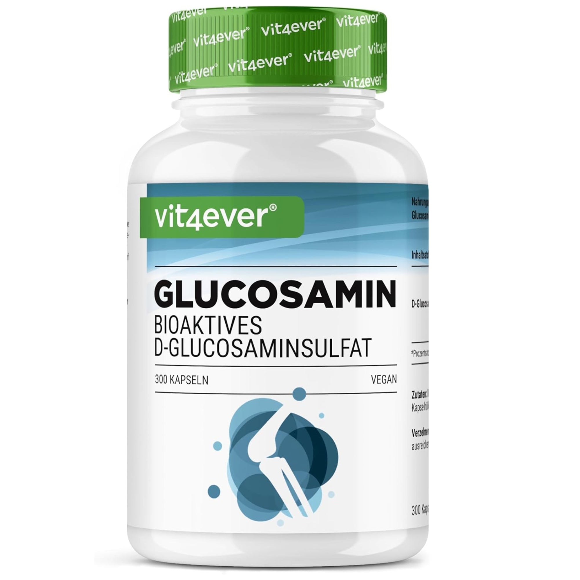 Vit4ever Glucosamin D-Glucosaminsulfat 900 mg - 300 Kapseln