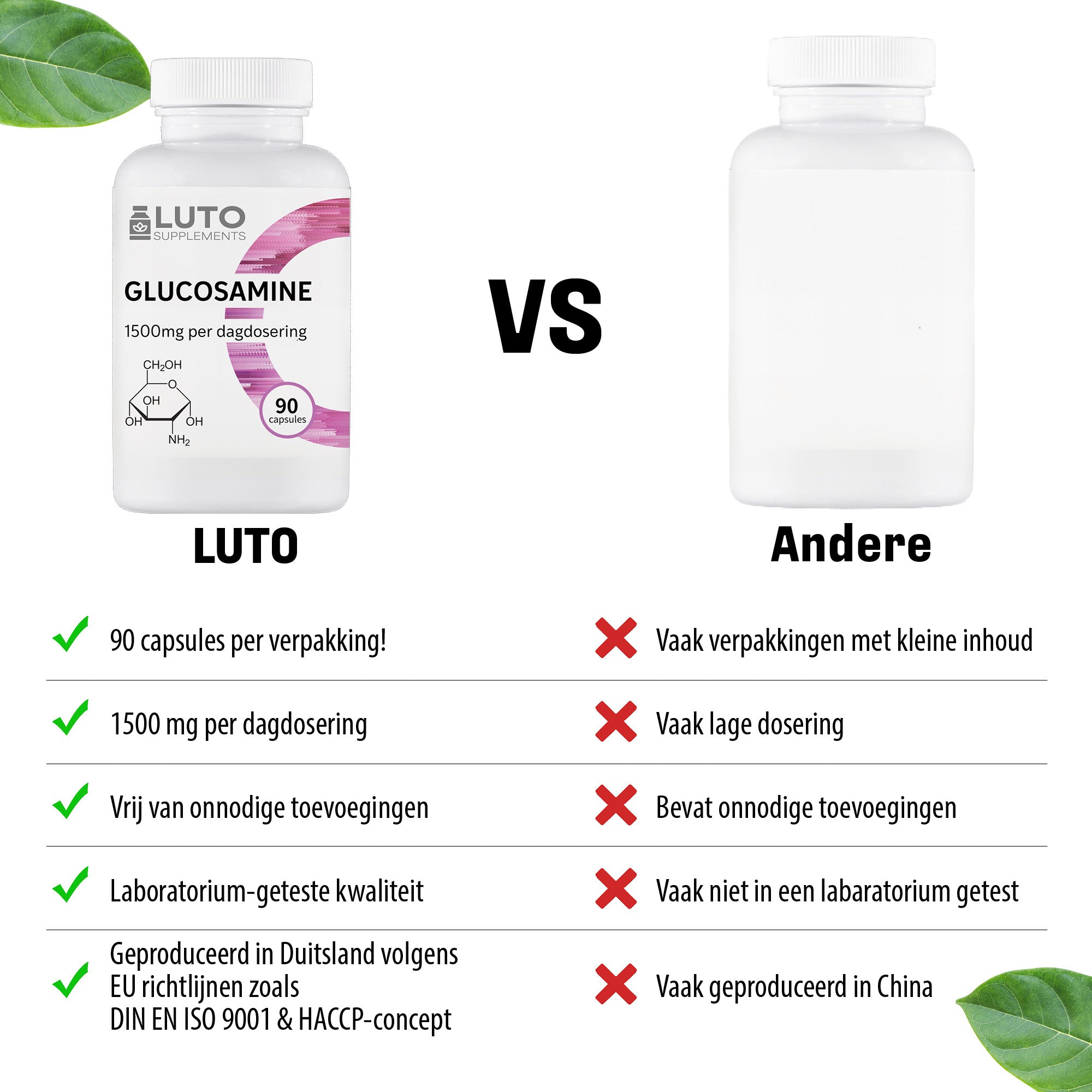 Glucosamin 1500 mg | 90 Kapseln | LUTO Supplements