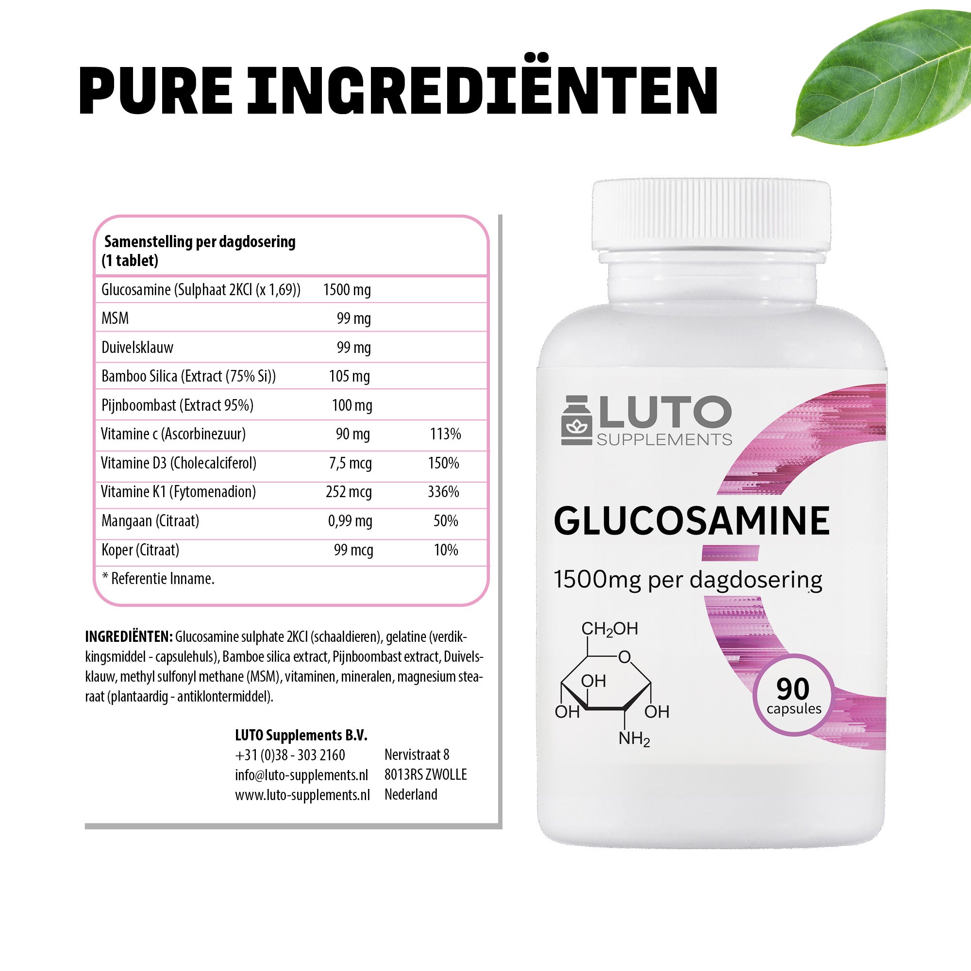 Glucosamin 1500 mg | 90 Kapseln | LUTO Supplements