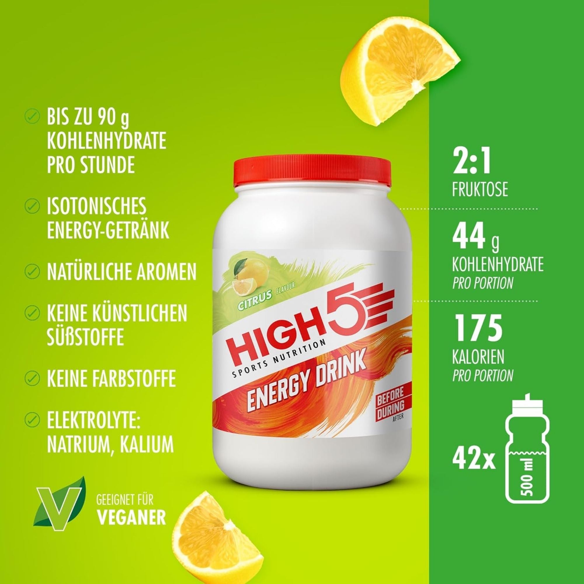 HIGH5 Energy Drink Citrus | Kohlenhydrat-Elektrolytpulver