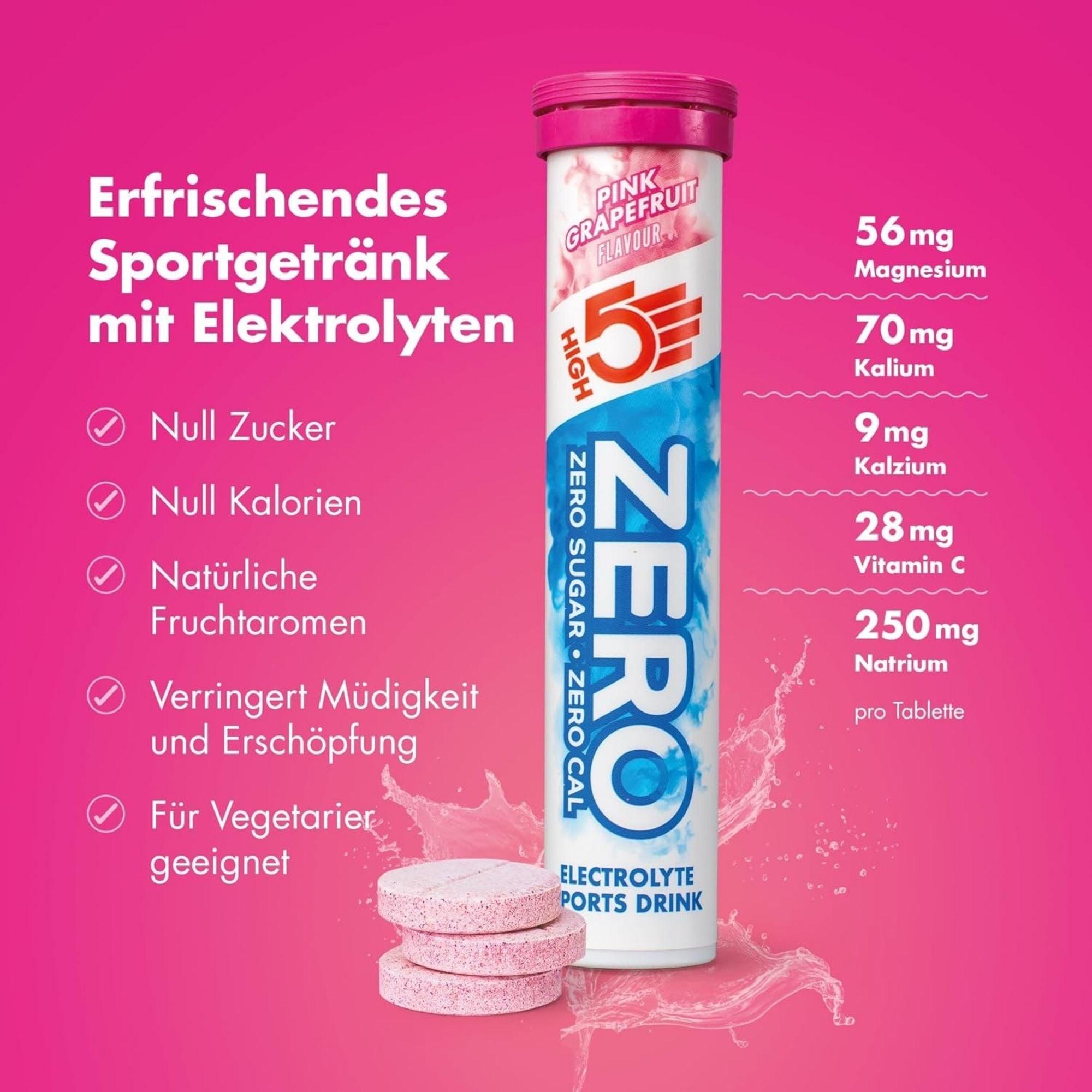 HIGH5 ZERO Pink Grapefruit | Elektrolyt-Brausetabletten