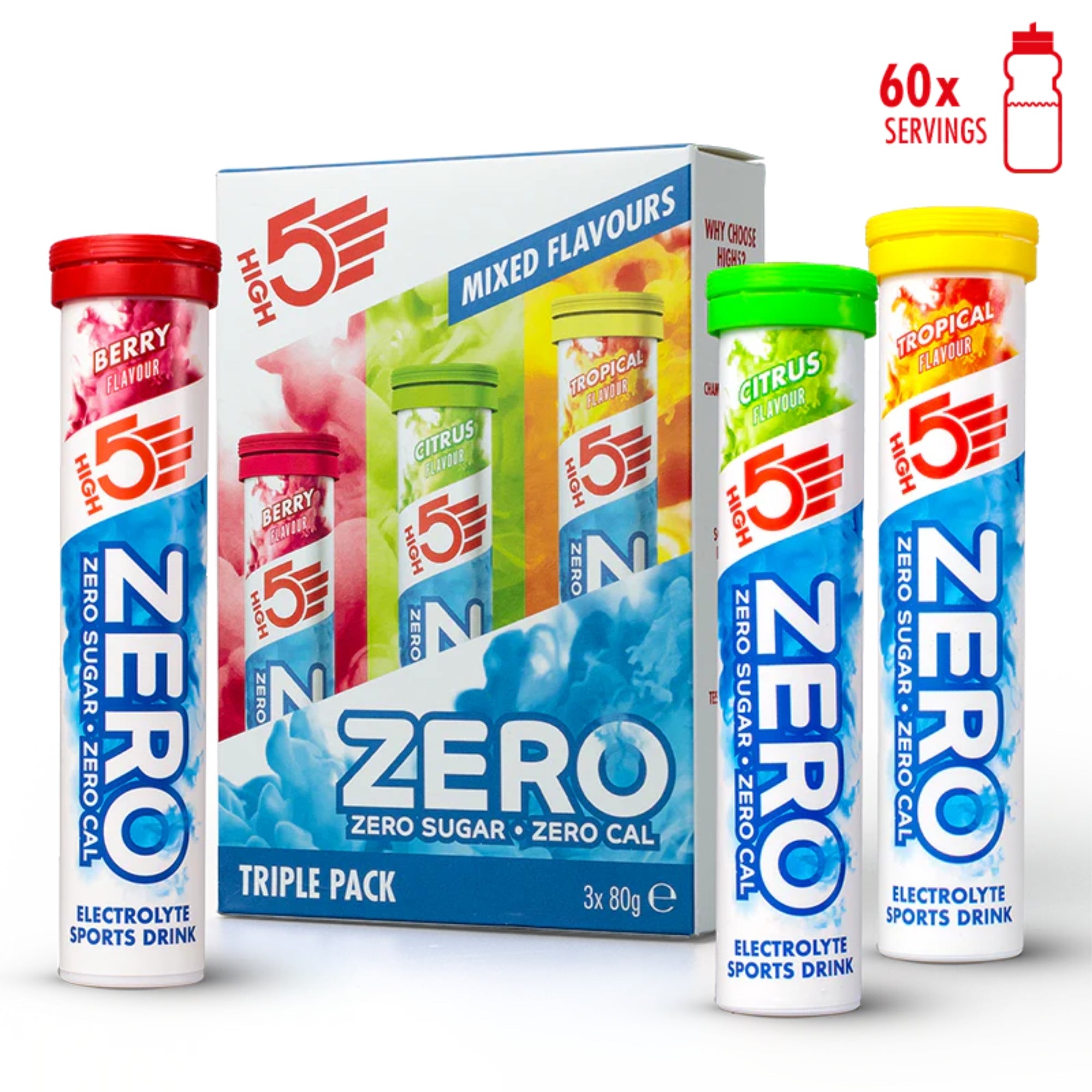 HIGH5 ZERO Elektrolyt-Brausetabletten Mixed Flavours | 3 x 20 Tabletten