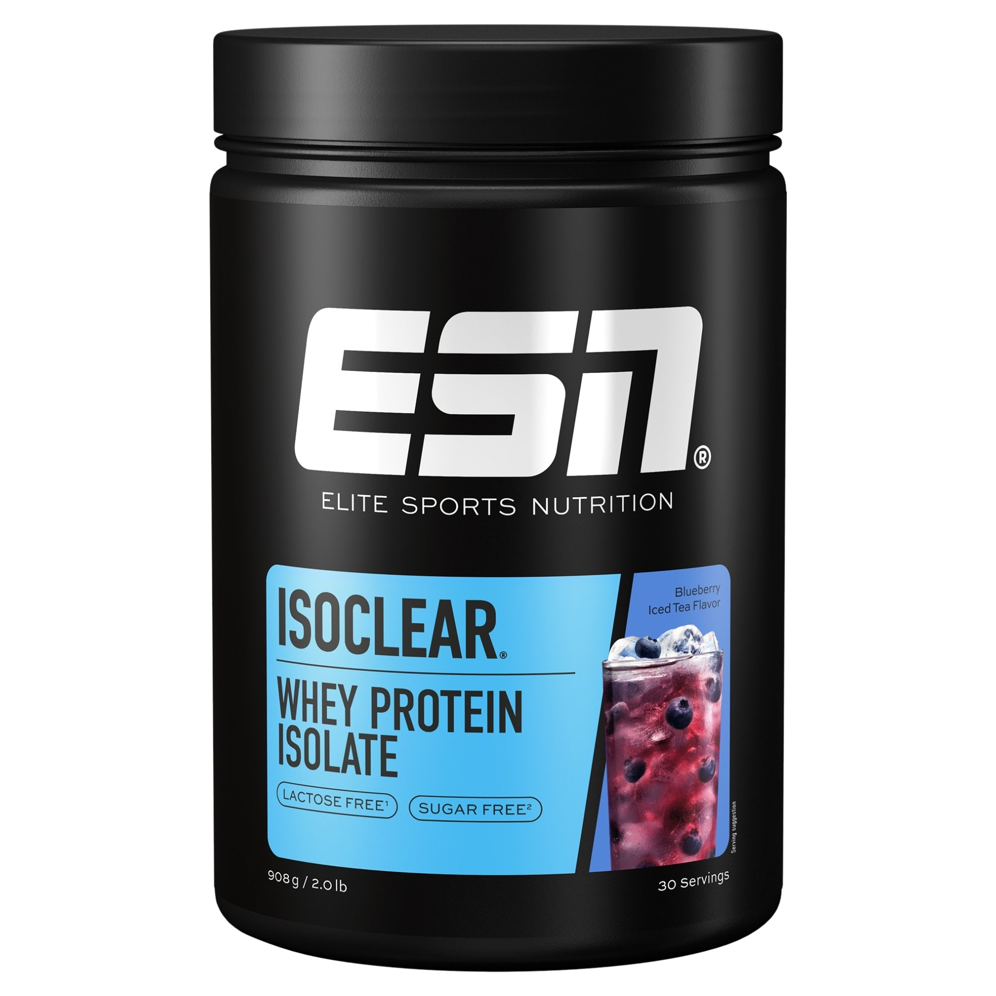 ESN Isoclear Blueberry Iced Tea 908g - heldere whey isolaat eiwitshake suikervrij lactosevrij | kopen in Nederland en België