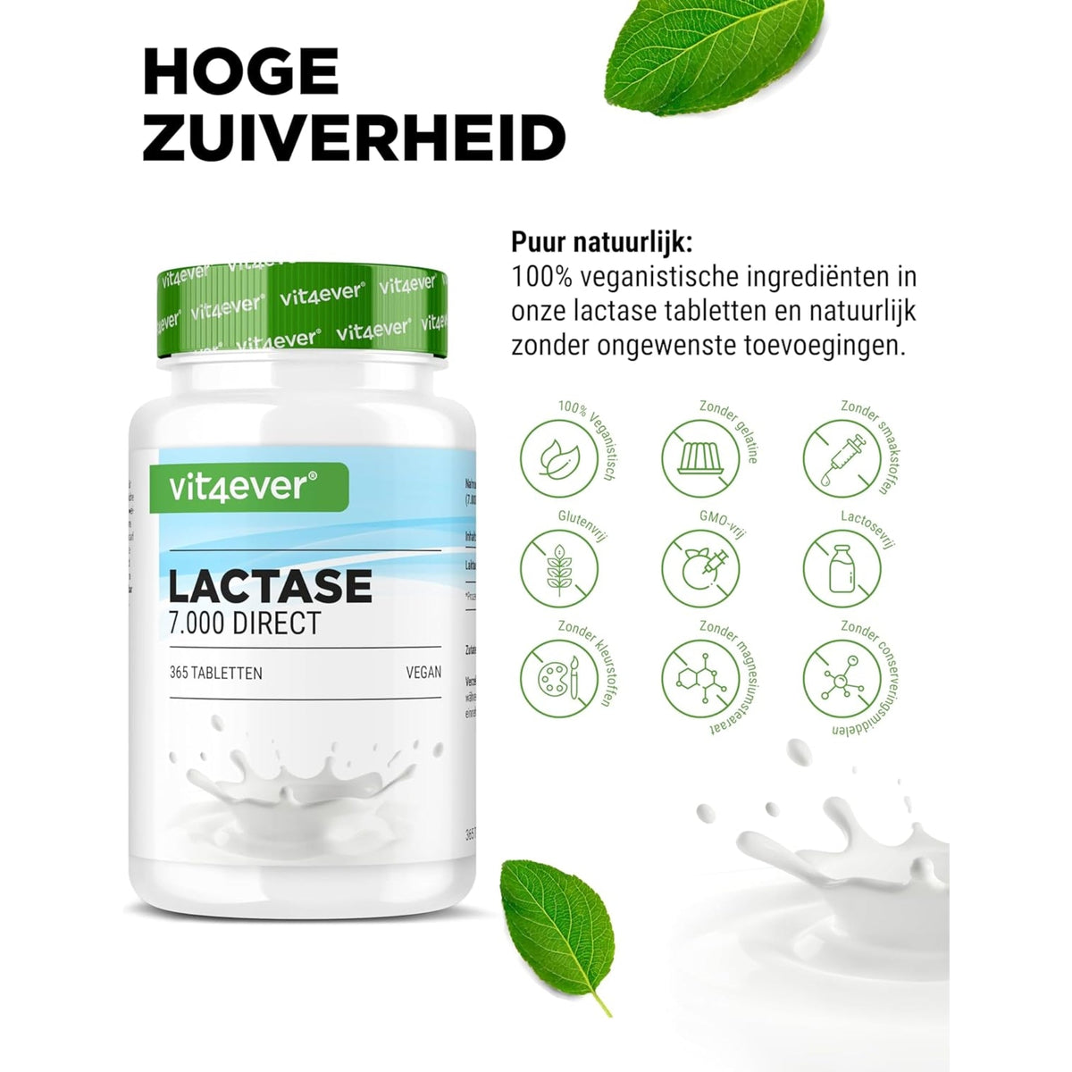Lactase 7.000 FCC | 180 & 365 Tabletten | Vit4ever