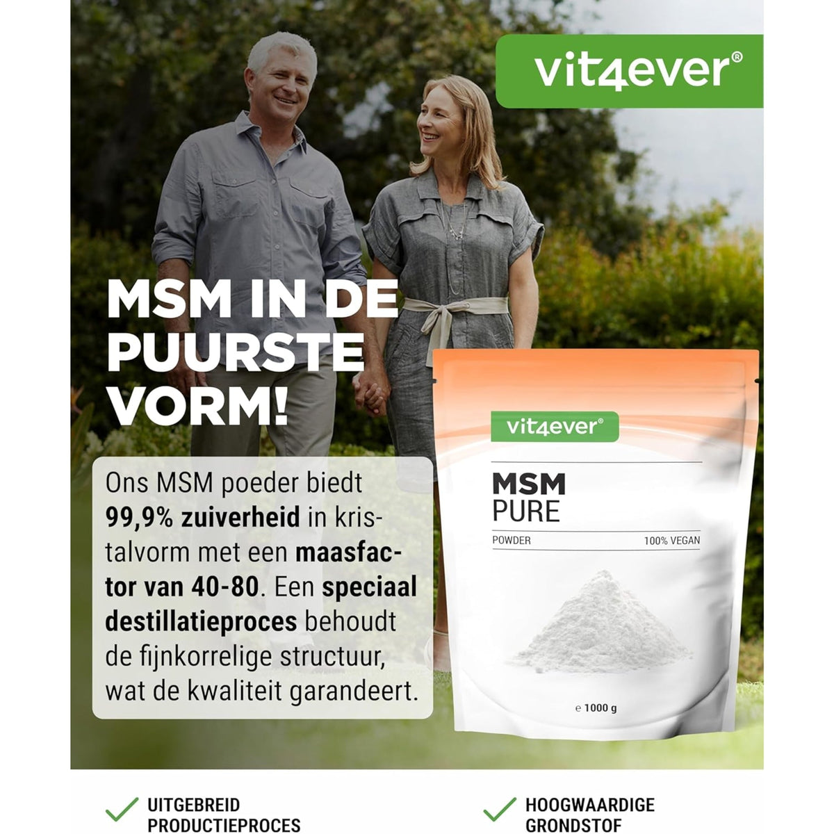 MSM-Pulver 99,9% | 1 kg | Vit4ever