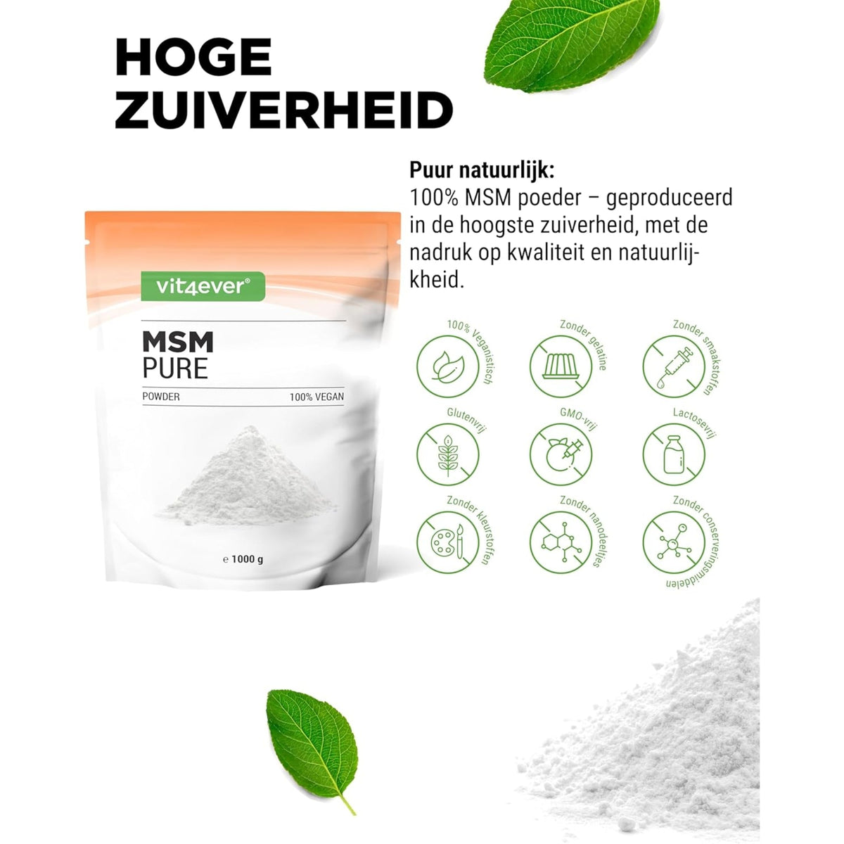 MSM-Pulver 99,9% | 1 kg | Vit4ever