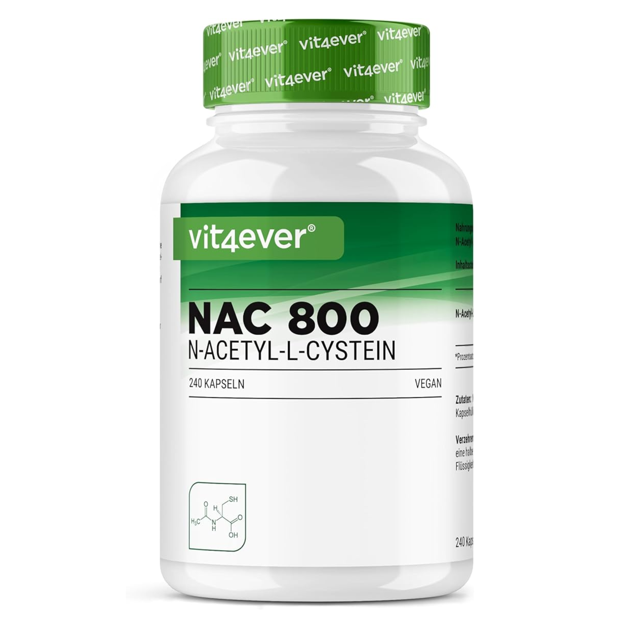 Vit4ever NAC N-Acetyl-L-Cystein 800 mg - 240 Kapseln