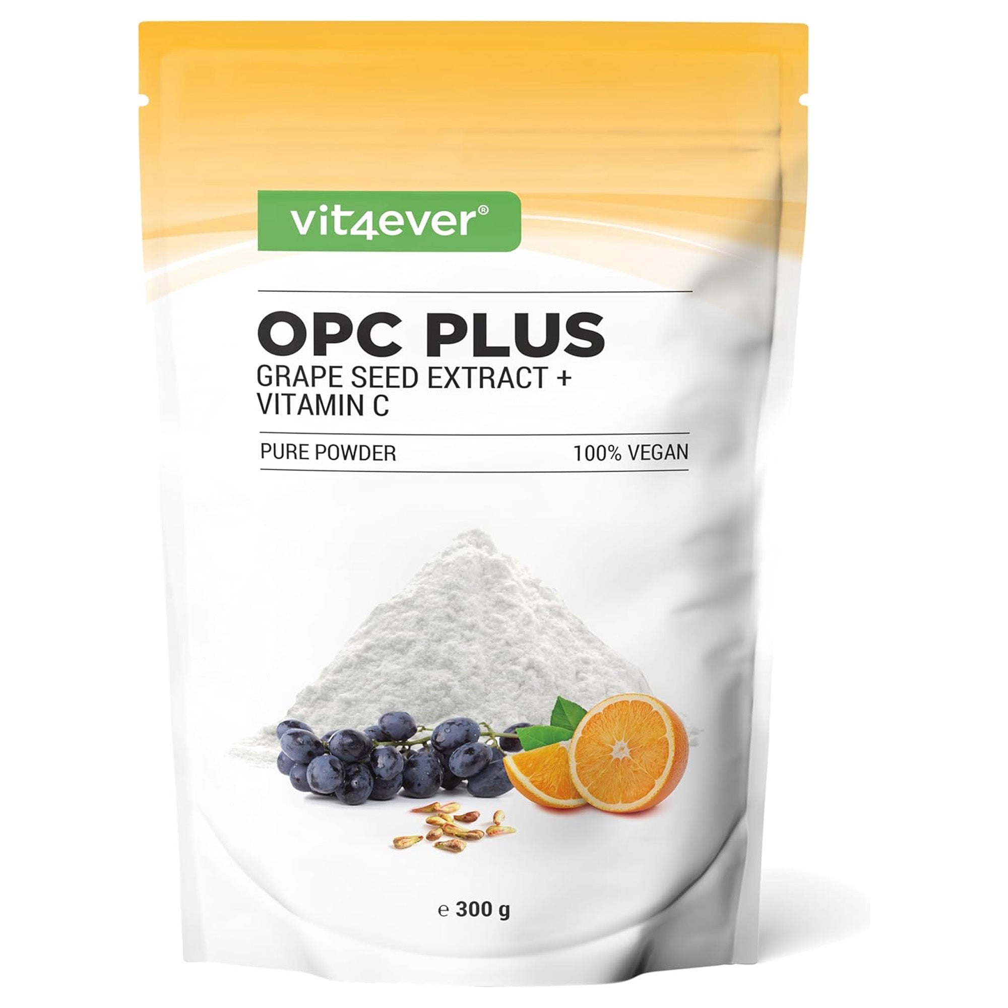 Vit4ever OPC Traubenkernextrakt + Vitamin C Pulver - 300 g