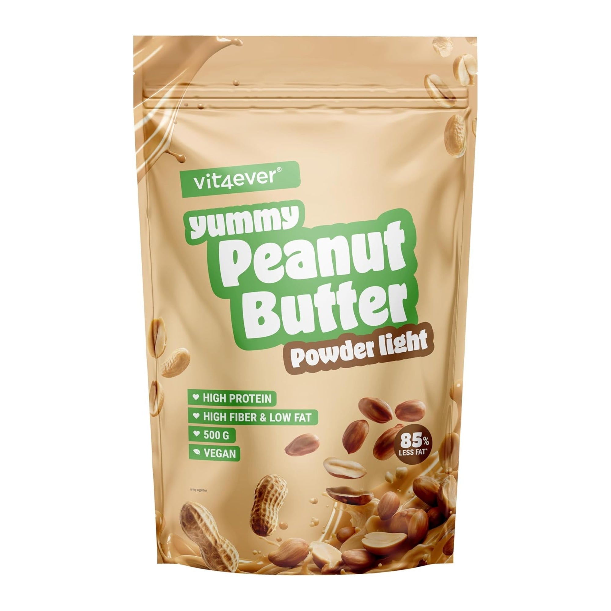 Erdnussbutter-Pulver Light 85% weniger Fett 500 g von Vit4ever