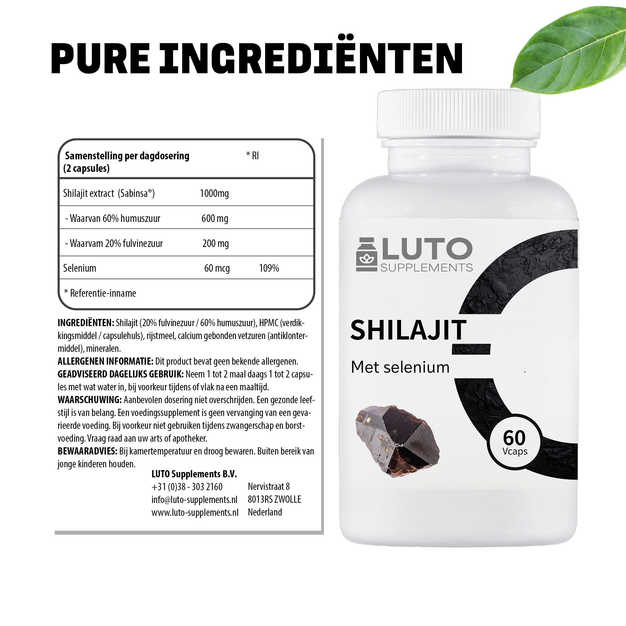 Shilajit mit Selen | 60 Kapseln | LUTO Supplements