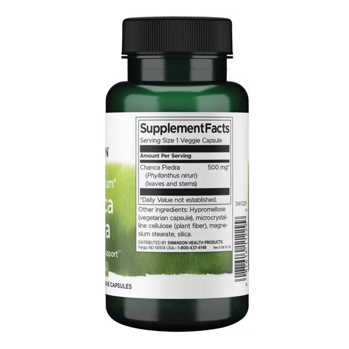 Swanson Chanca Piedra (Phyllanthus niruri) 500mg 60 Kapseln – Produktverpackung Vorderseite