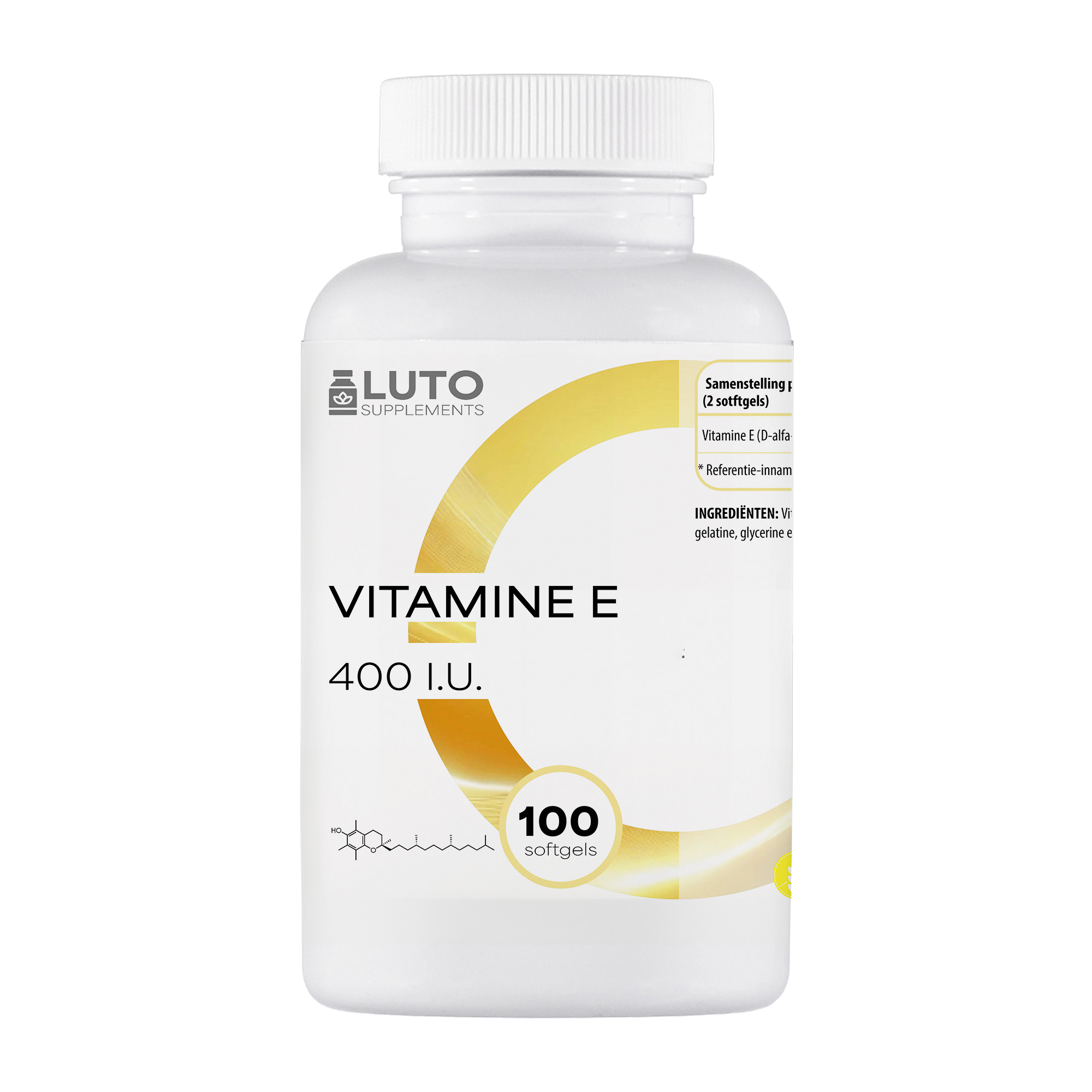 LUTO Supplements Vitamine E 400 I.U. 100 softgels natuurlijke vitamine E supplement | kopen in Nederland en België