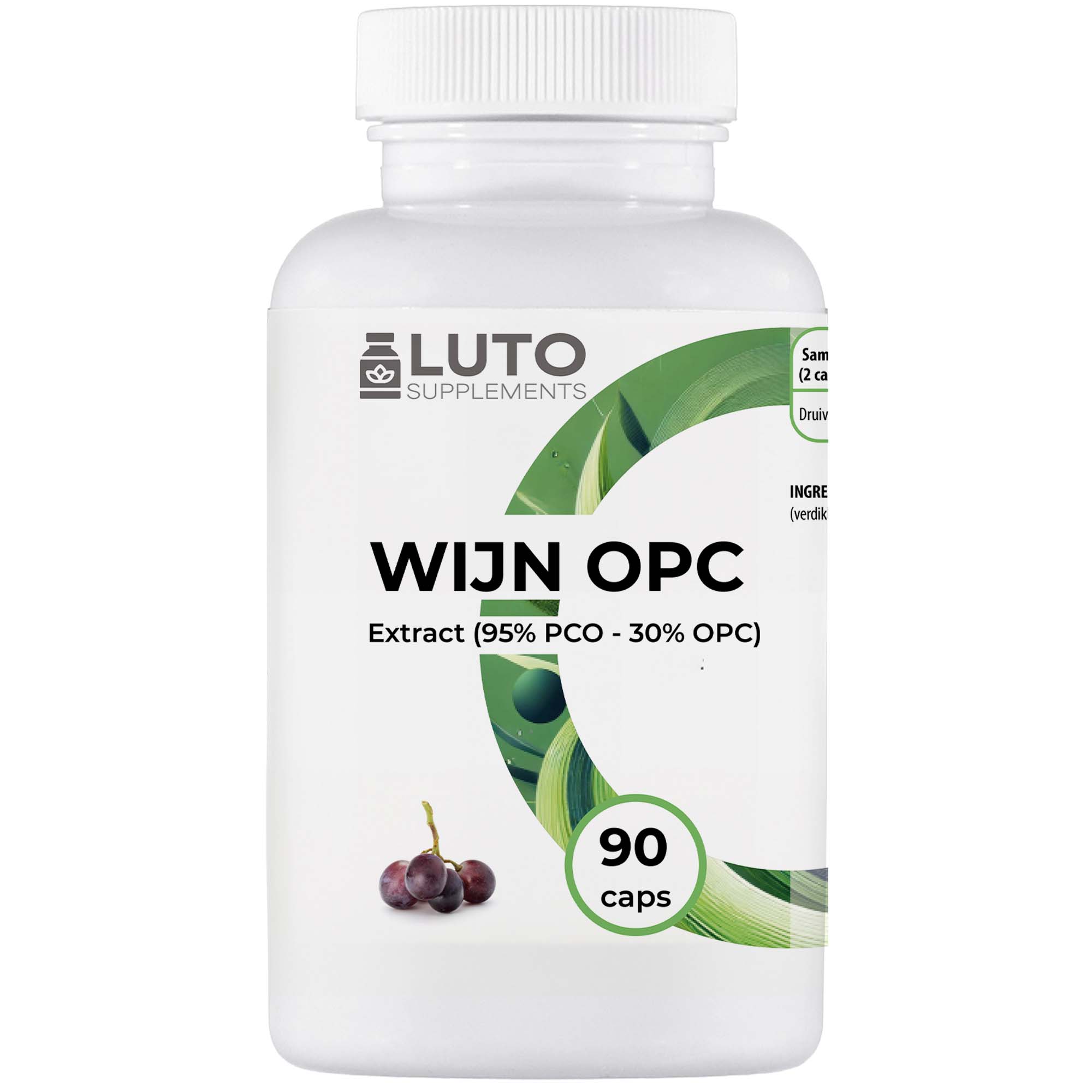 Wein OPC Traubenkernextrakt (95% PCO - 30% OPC) | 90 Kapseln | LUTO Supplements
