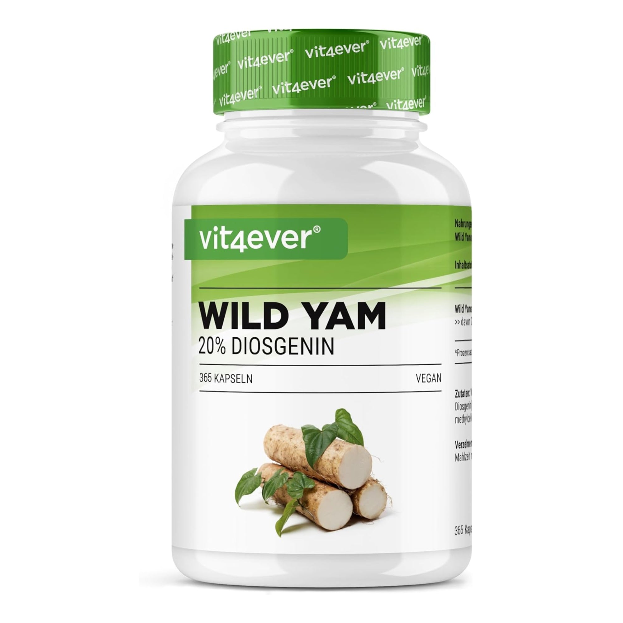 Mexikanischer Wild Yam Wurzelextrakt 20% Diosgenin von Vit4ever, 240 Kapseln
