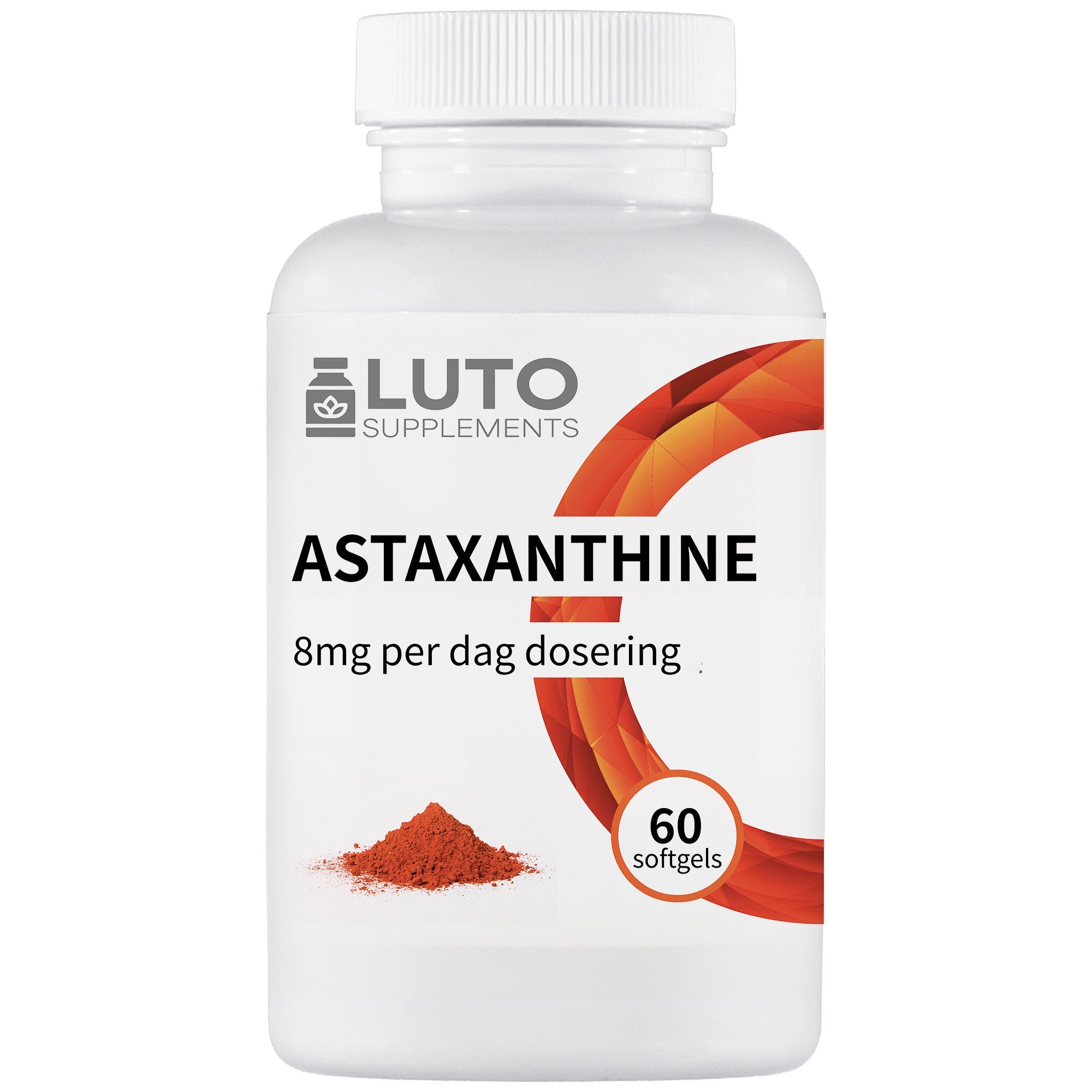 LUTO Supplements Astaxanthine 8mg 60 softgels uit microalgen met vitamine E | kopen in Nederland en België
