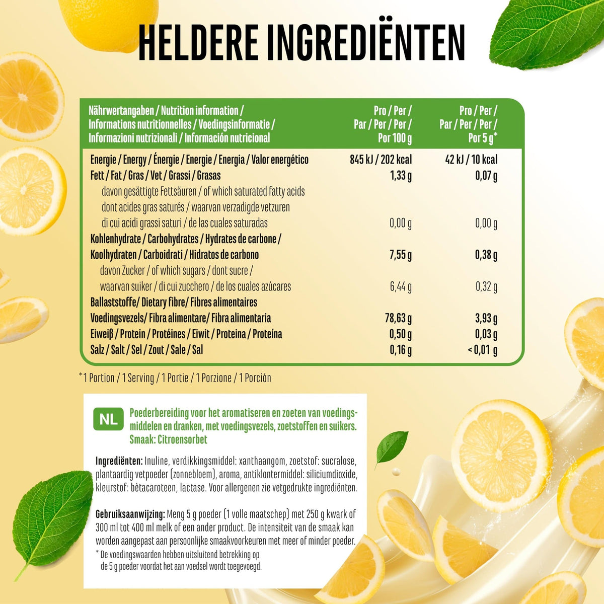 Flavor Craft Zitronensorbet Geschmackspulver | 250g | Vit4ever