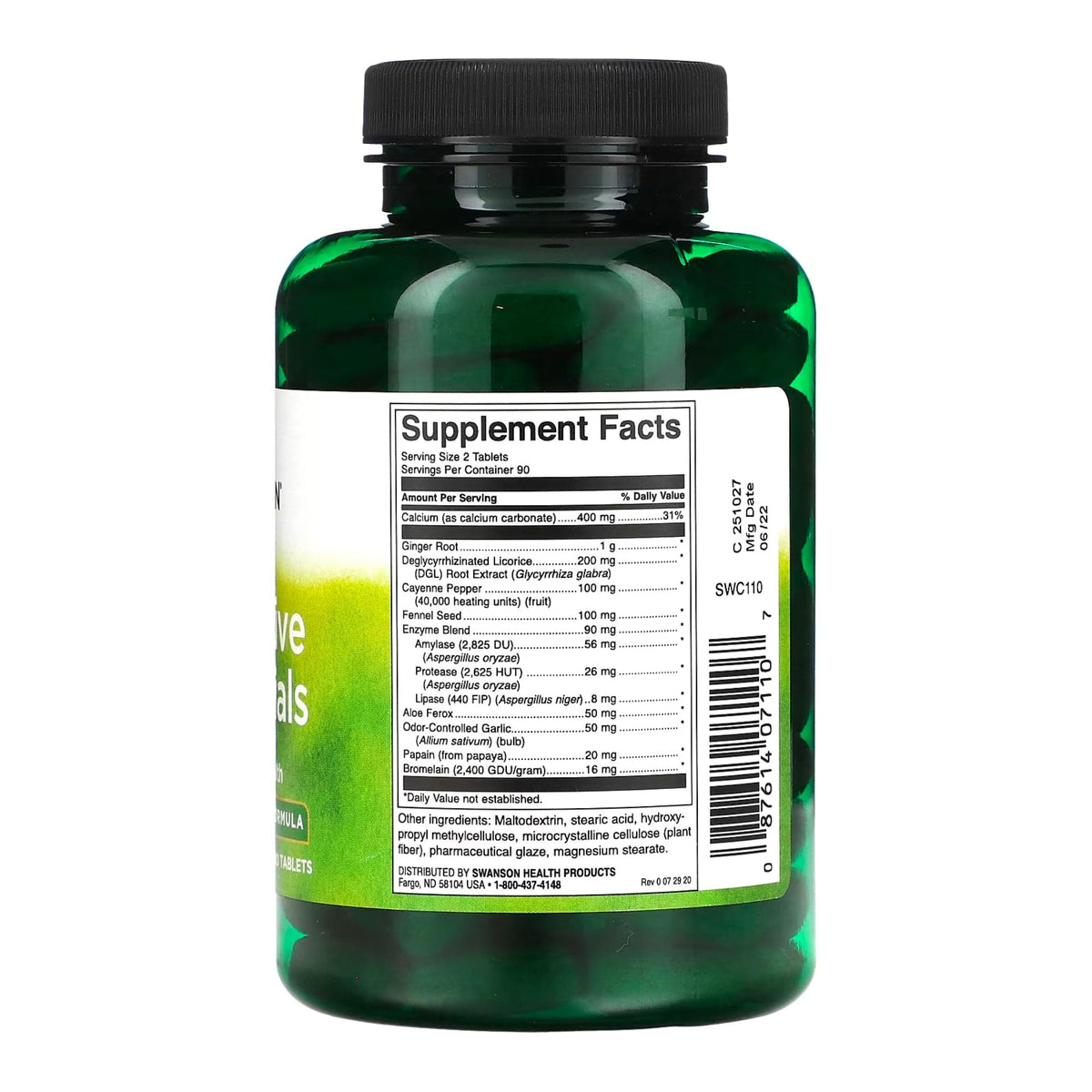 Verdauungsenzyme (Digestive Essentials) Swanson – Produktverpackung Vorderseite