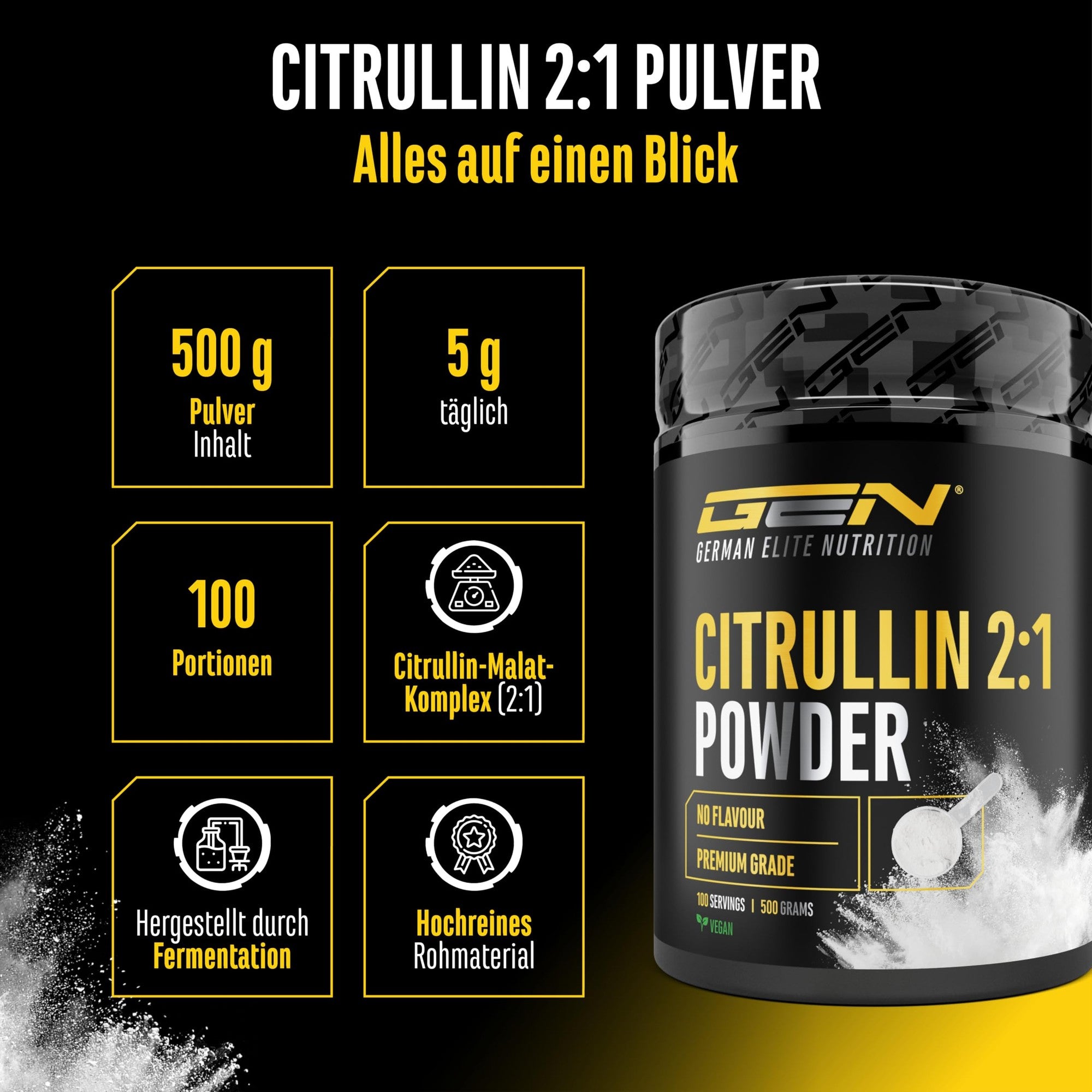 L-Citrullin DL-Malat 2:1 Pulver 500g – Übersicht