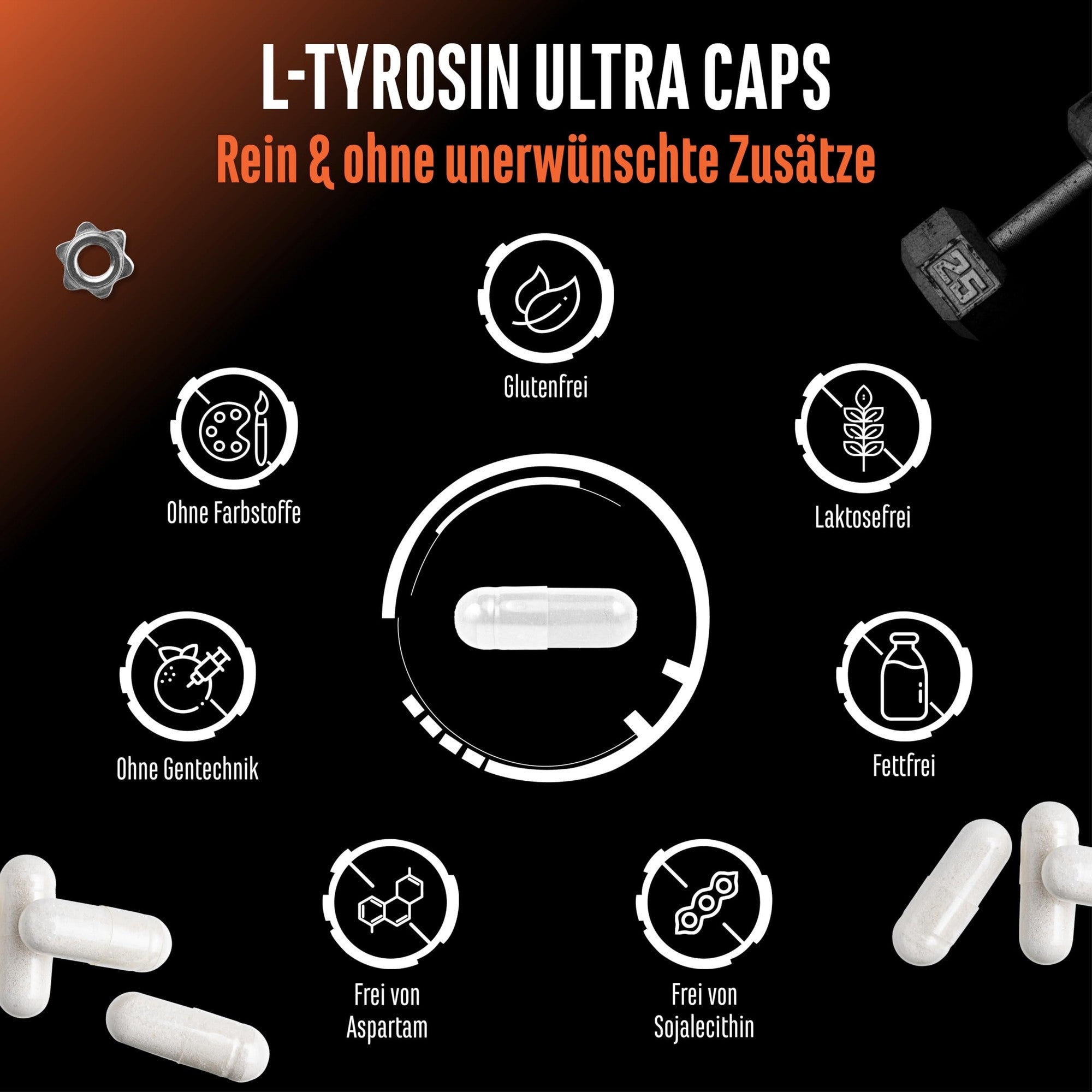 L-Tyrosin Ultra 950mg 365 Kapseln – Wirkstoffe & Dosierung