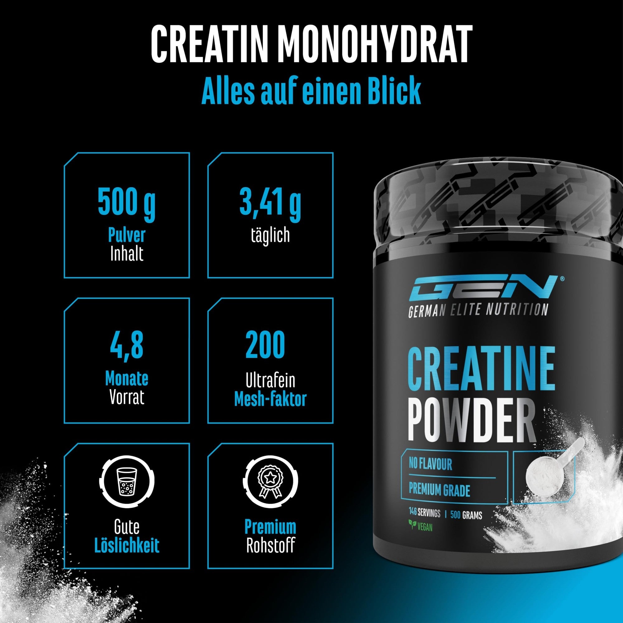 GEN Creatin Monohydrat Pulver – Übersicht