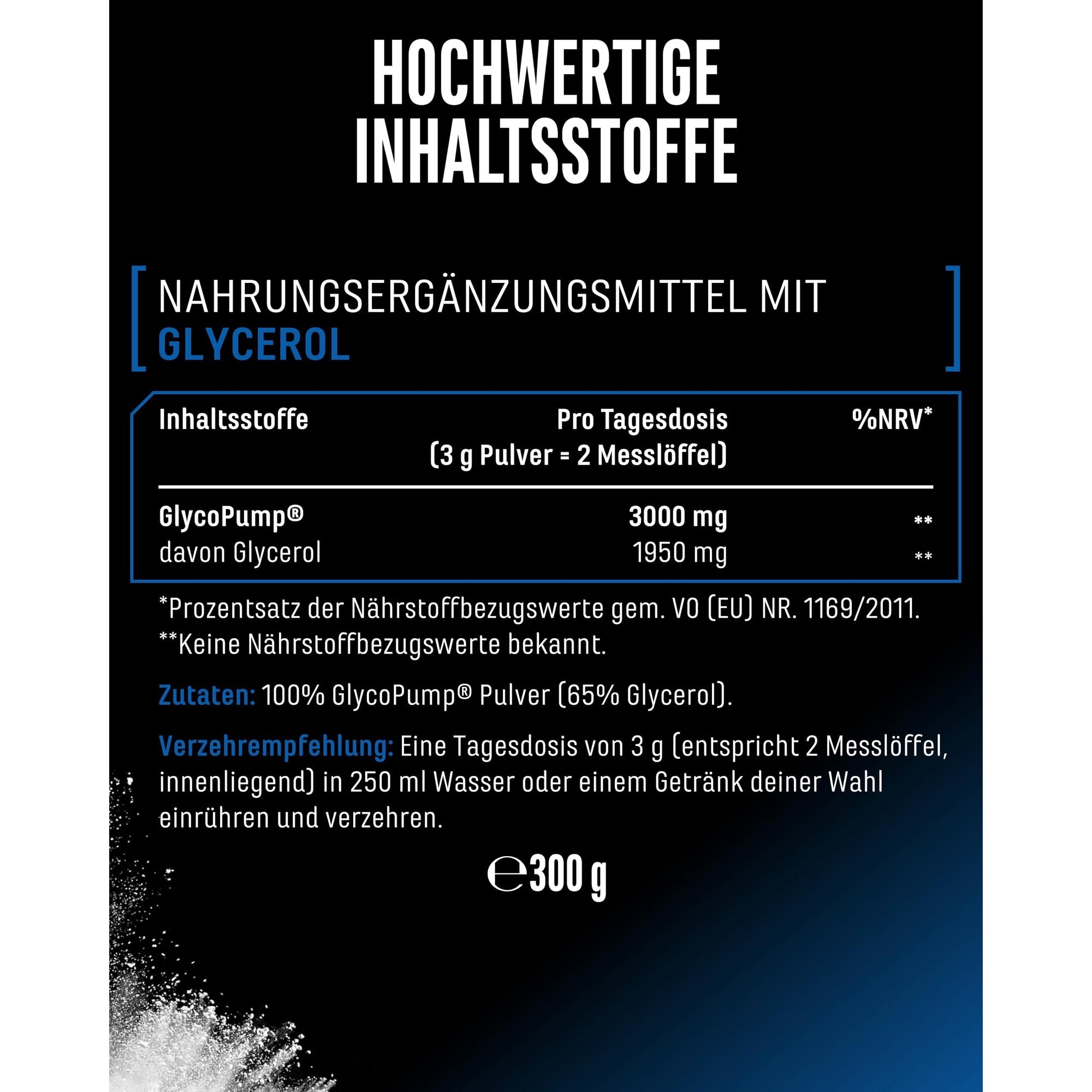 GEN Glycerol Pulver GlycoPump 300g – vegan & laborgeprüft