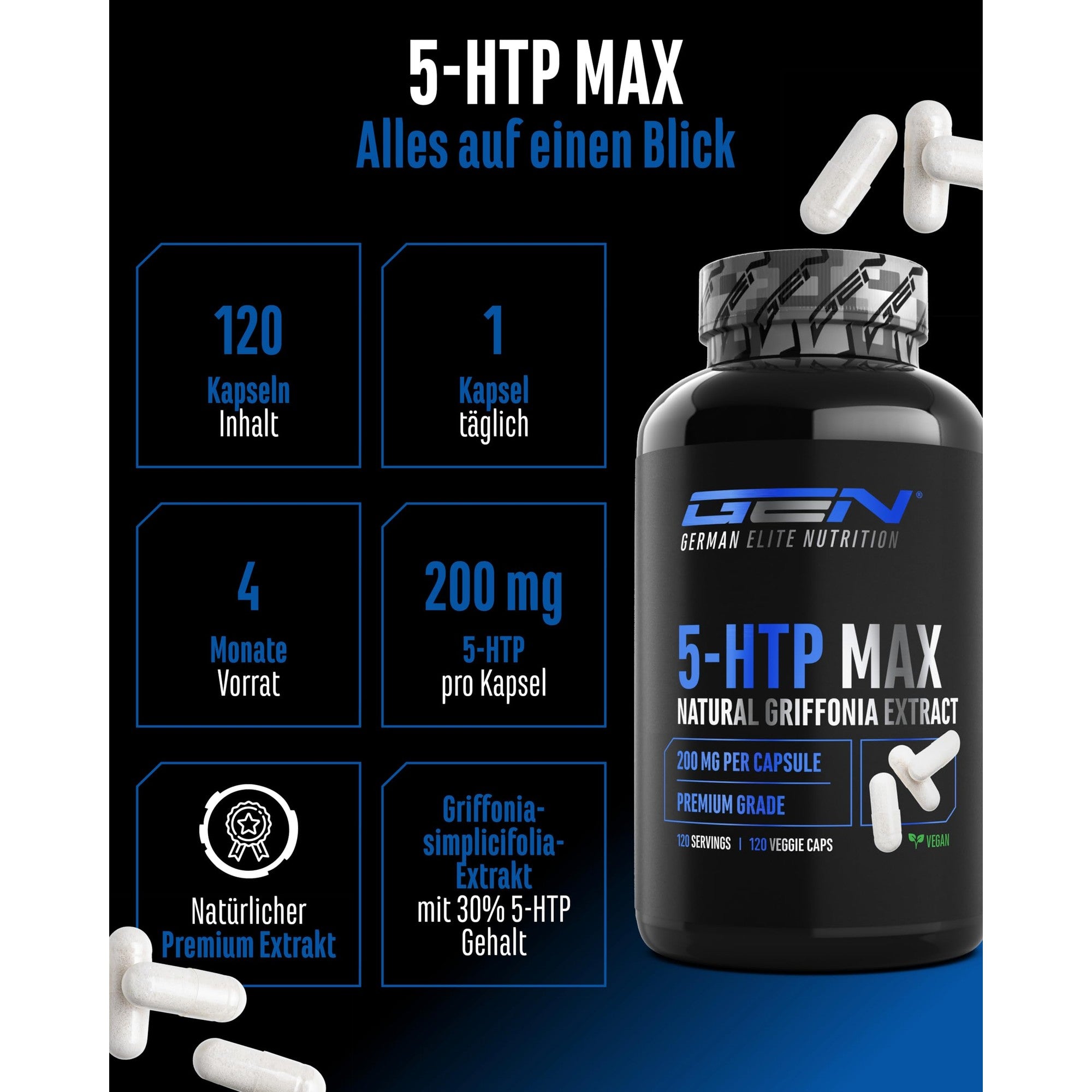 5-HTP MAX 200mg 120 Kapseln – Produktübersicht