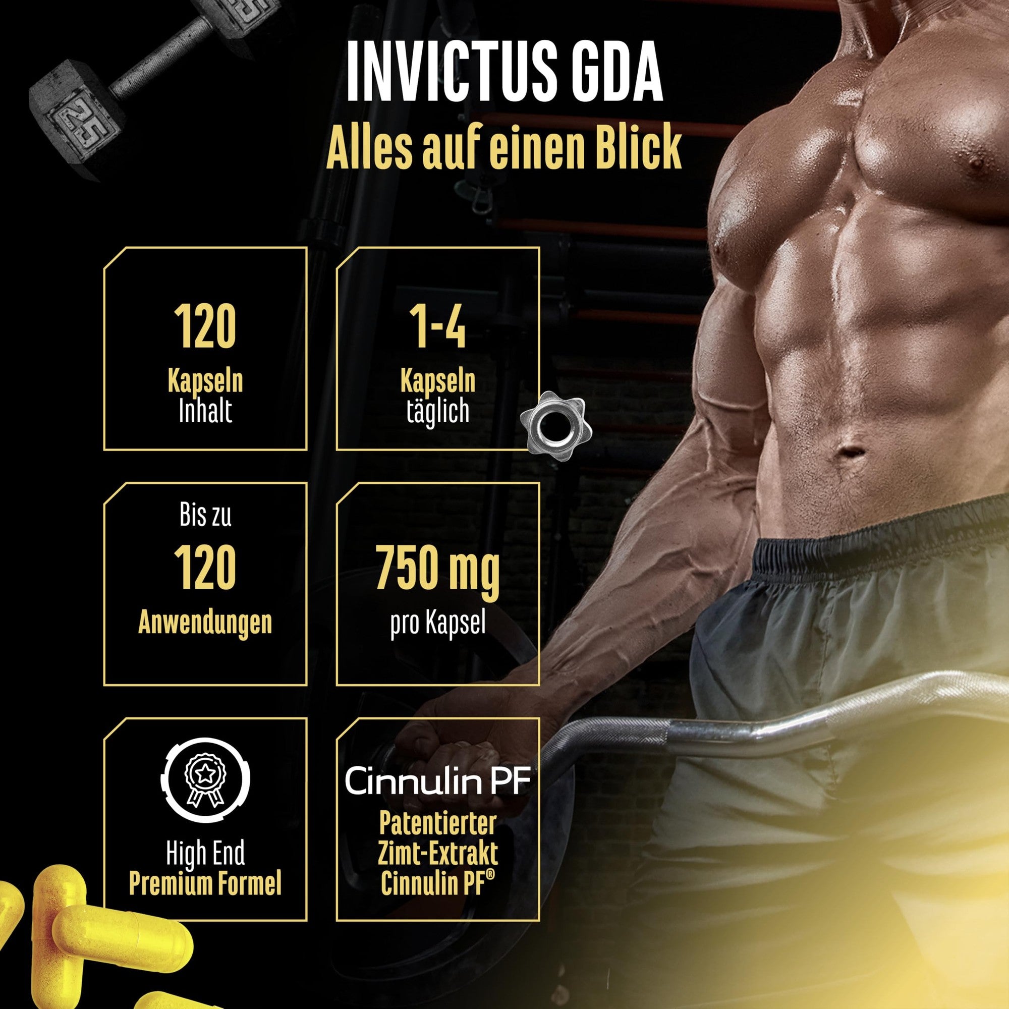 Invictus GDA Glucose-Formel 120 Kapseln – Produktübersicht