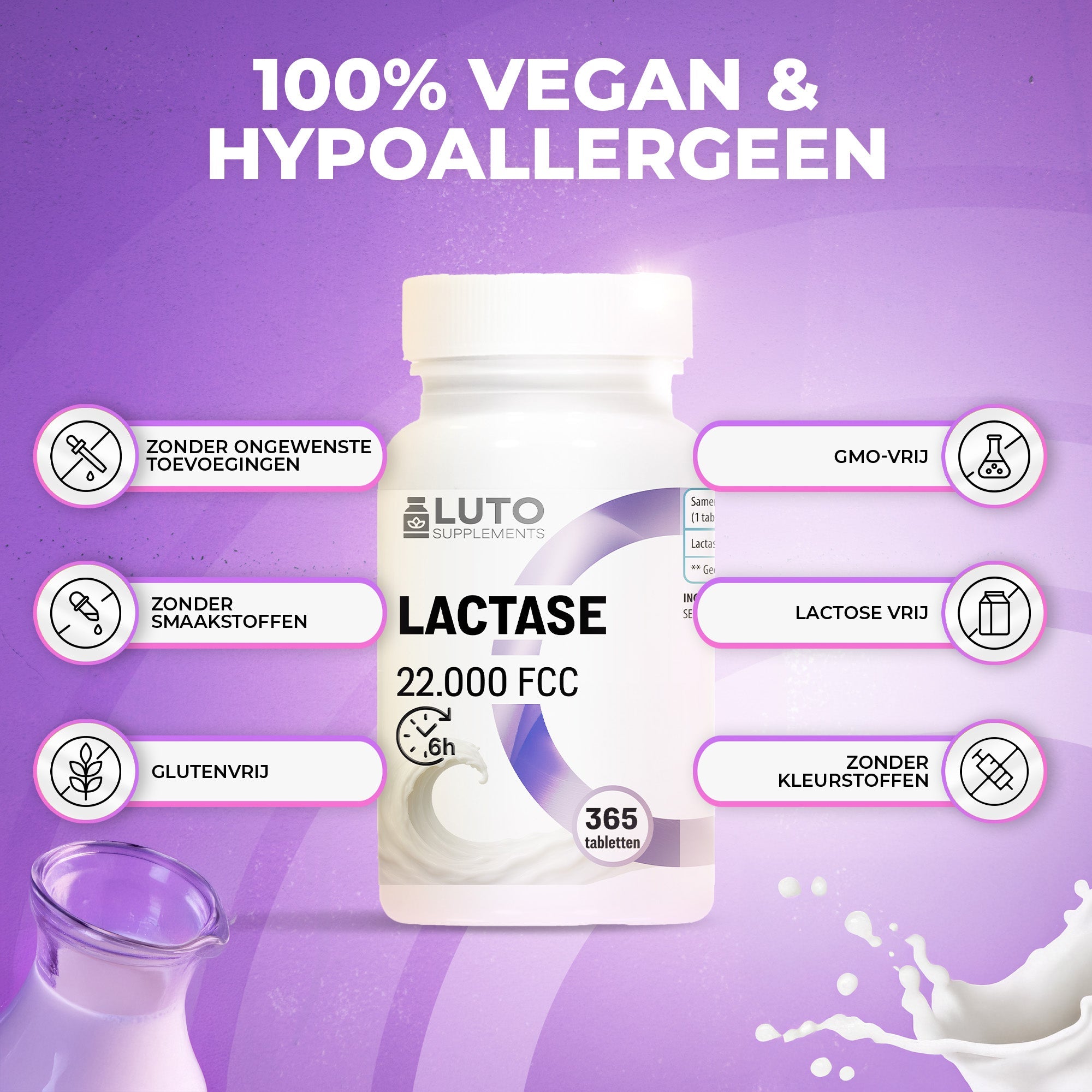 Lactase 22.000 FCC | 365 Tabletten | LUTO Supplements