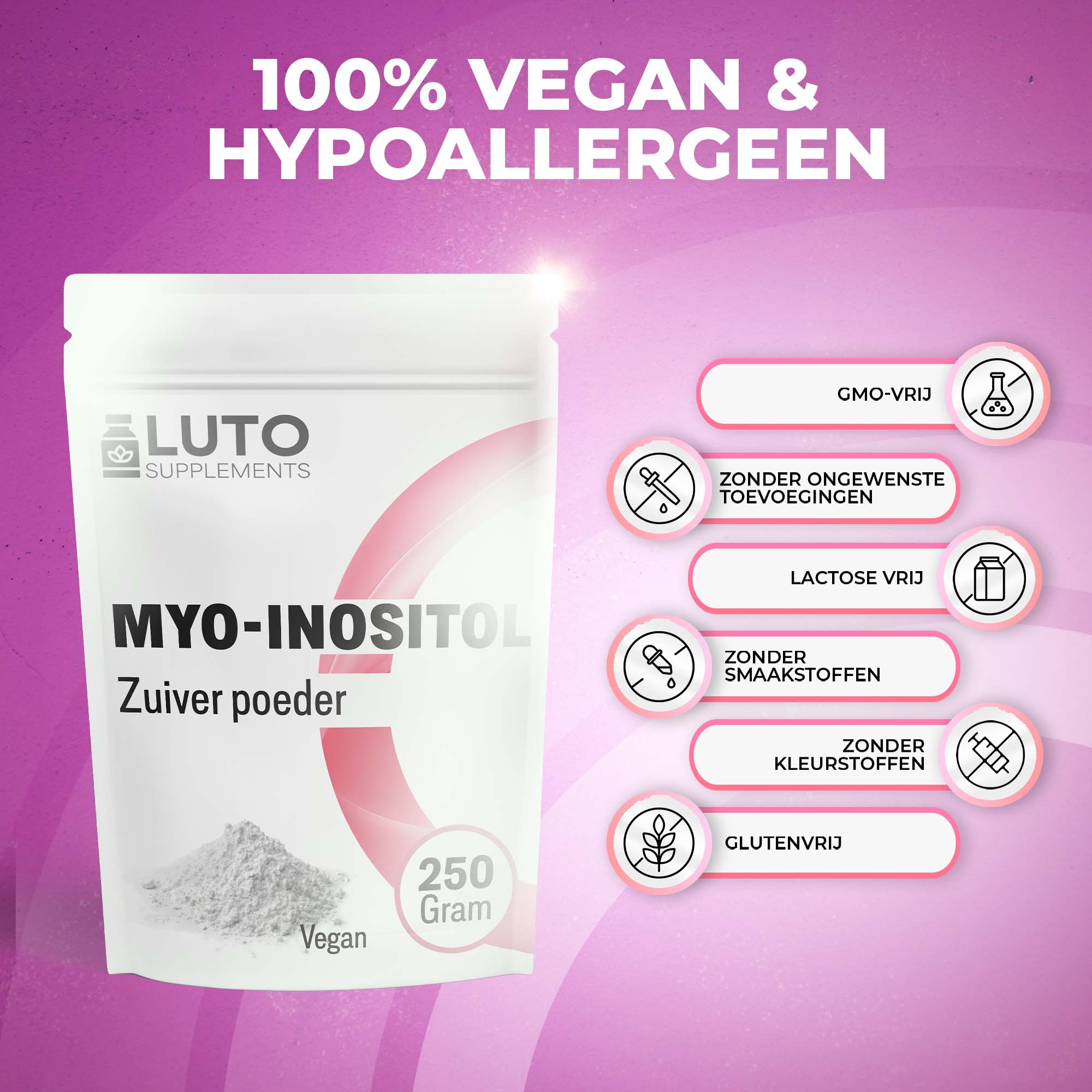 Myo-Inositol Pulver | 250 Gramm | LUTO Supplements