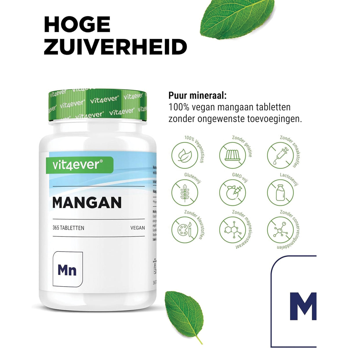Mangan Bisglycinat 10mg | 365 Tabletten | Vit4ever