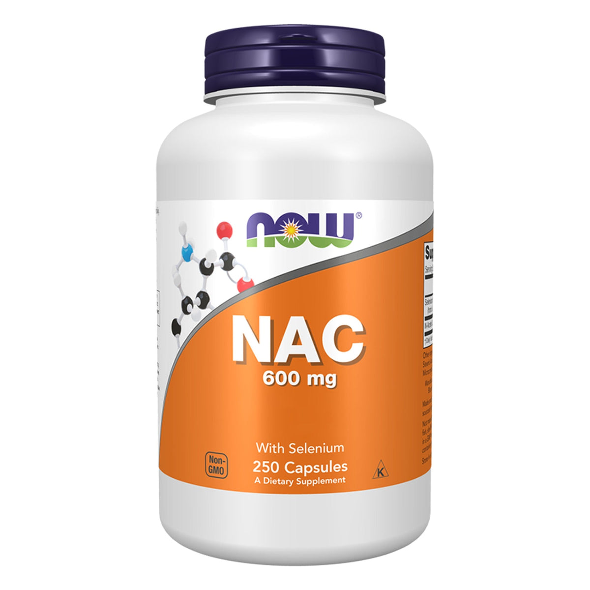 Dose NOW Foods NAC 600mg mit Selen Kapseln, 250 Kapseln #Inhalt_250 Kapseln