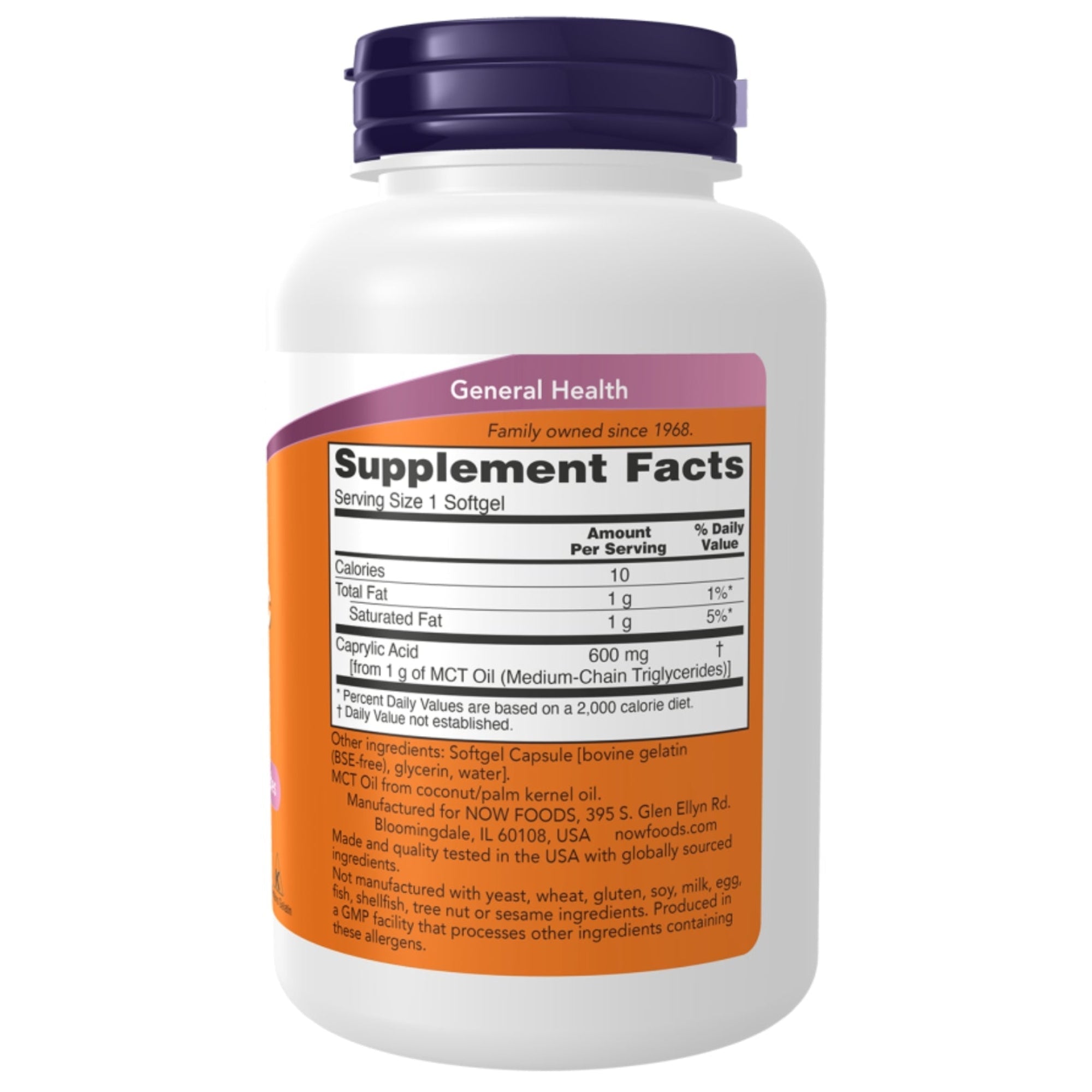 Caprylsäure 600 mg | 100 Softgels | NOW Foods